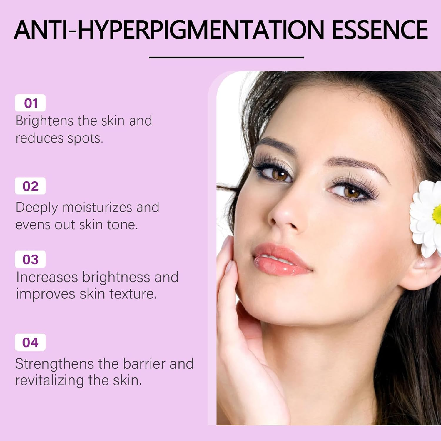 Advanced Anti-Hyperpigmentation Essence, Pigmentation Removal Serum for Spots Correcting, Reduces Hyperpigmentation to Even Skin Tone & Improve Pores, Hydrating and Brightening (3Pcs) - 2Pcs image number 3