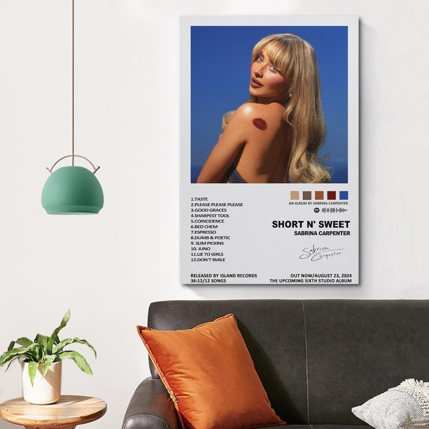 Wall Art Sabrina Music Carpenter Album Poster Poster Canvas Painting Wall Art Picture Home Decor Print for Bedroom Living Room Dorm Study Bar Office 12X18Inch(30X45Cm) image number 1