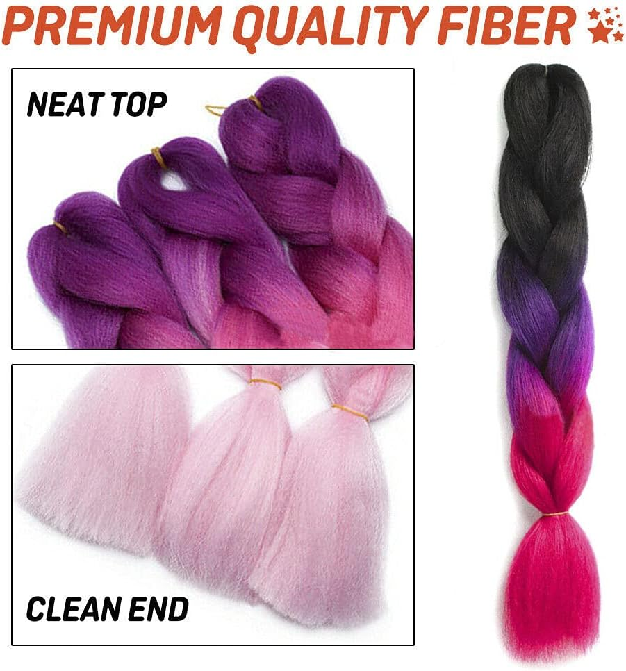 Tootoo 62Cm Jumbo Braid Hair Multicoloured Twist Hight Temperature Wig Extensions