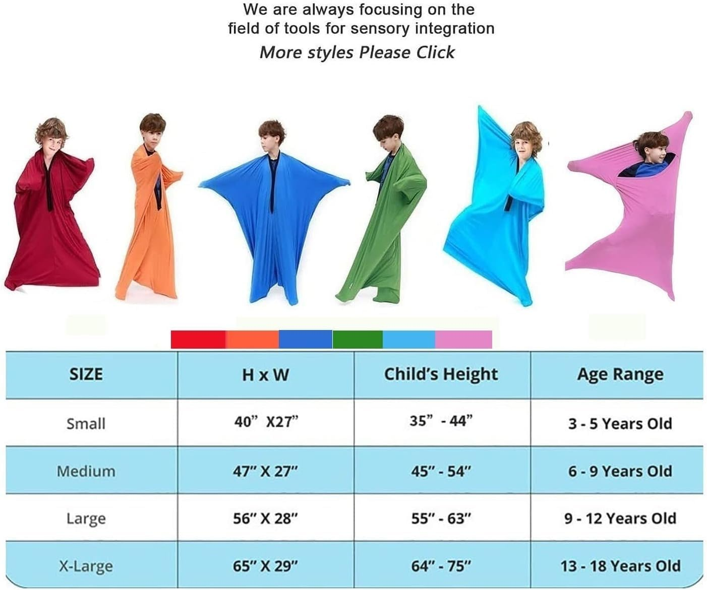 WGUST Sensory Body Sock for Autism for Kids Adults Boys Girls Full Body Wrap for Hyposensitivity Compression Anxiety ADHD ASD Special Needs (Color : Green, Size : Xl/X-Large-74 * 165Cm) image number 5