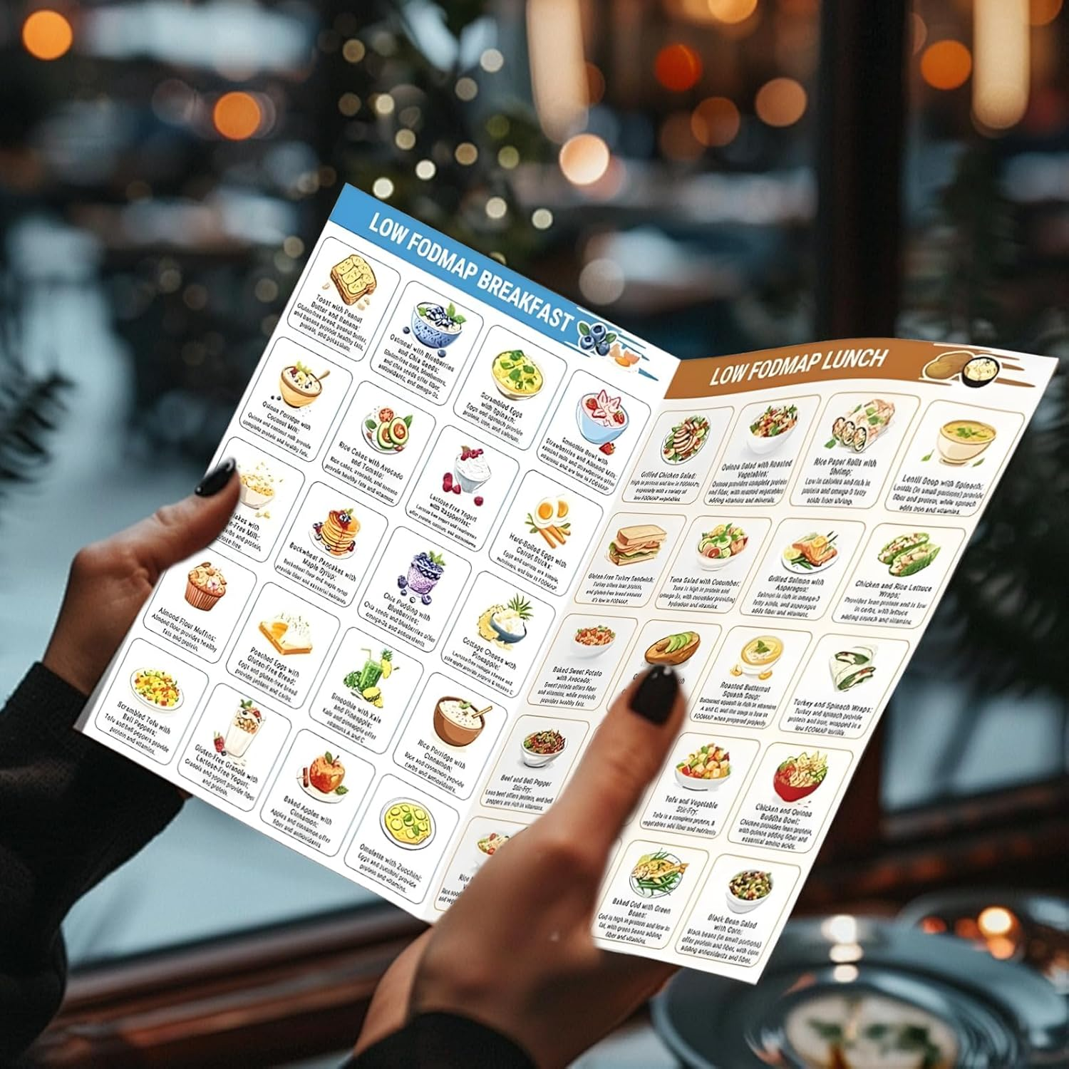 2 Pcs Fod Map Charts,Diabetes Food List & Meal Planner, Diabetes Food List Chart, Glycemic Index Food Guide Chart for Carbohydrates and Calories image number 1