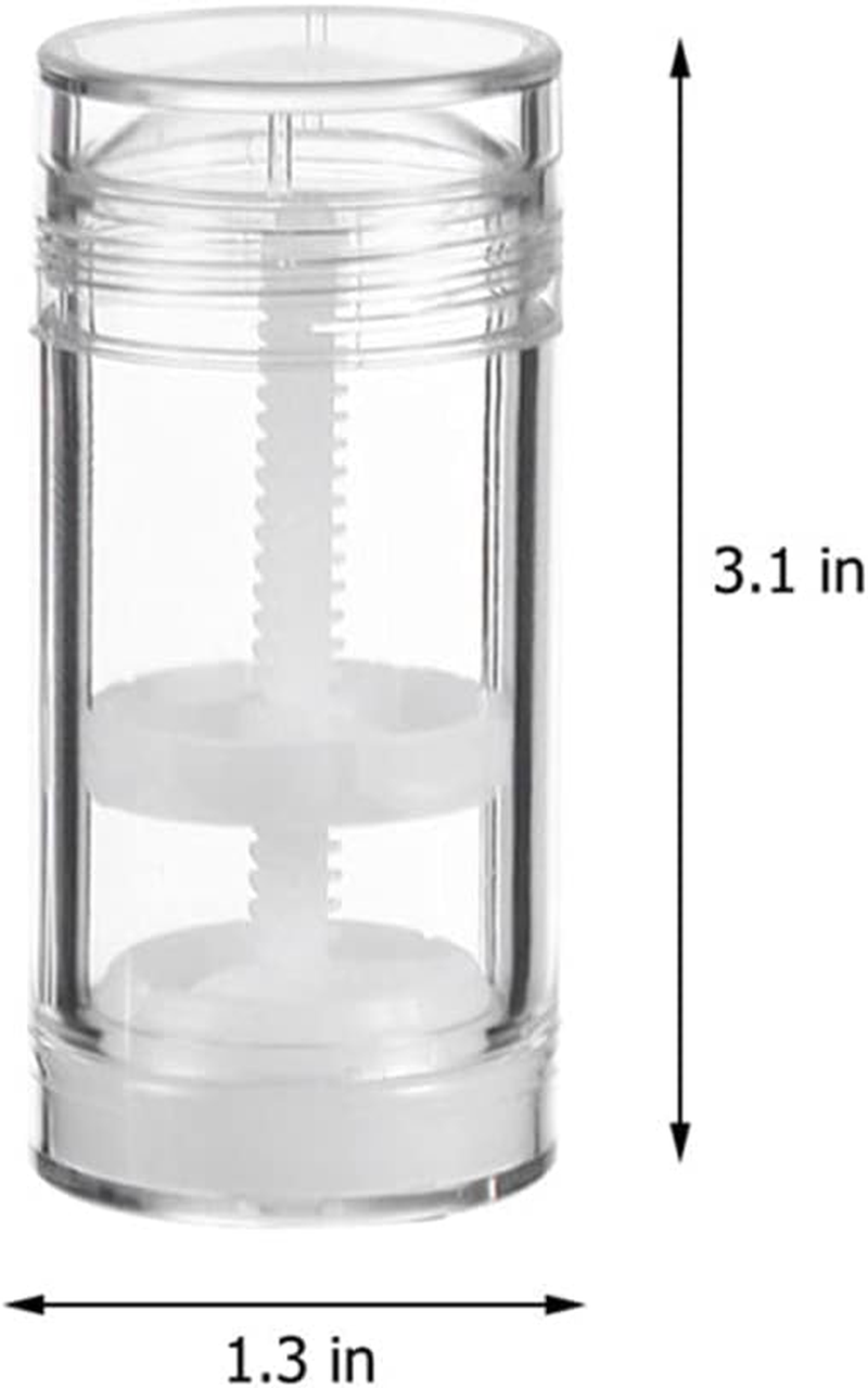 5 Packs Plastic Deodorant Containers,1 Oz /30Ml Empty Clear Cylinder (Bottom Refilling & Twist Up) Refillable Deodorant Tube Bottles Stick Container for Lip Balm,Lipstick, Clear, image number 1