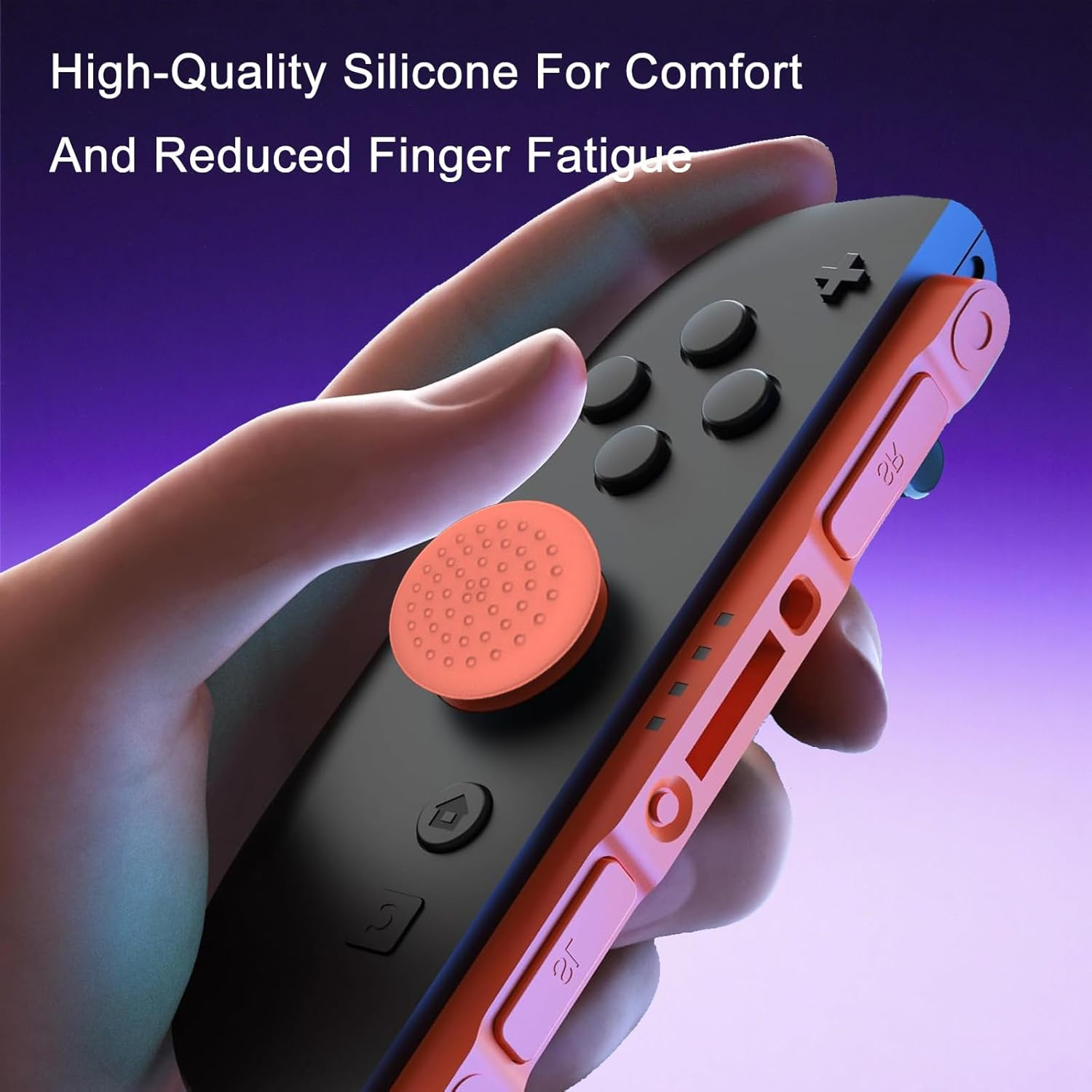 12PCS Thumb Grips Compatible with Nintendo Switch 2,Thumb Grip Caps for Switch 2,Enhanced Gaming Grip Set, Improve Control and Guard Joystick Wear, Grip Button Stick Cover(Blue, Orange, Black) image number 3