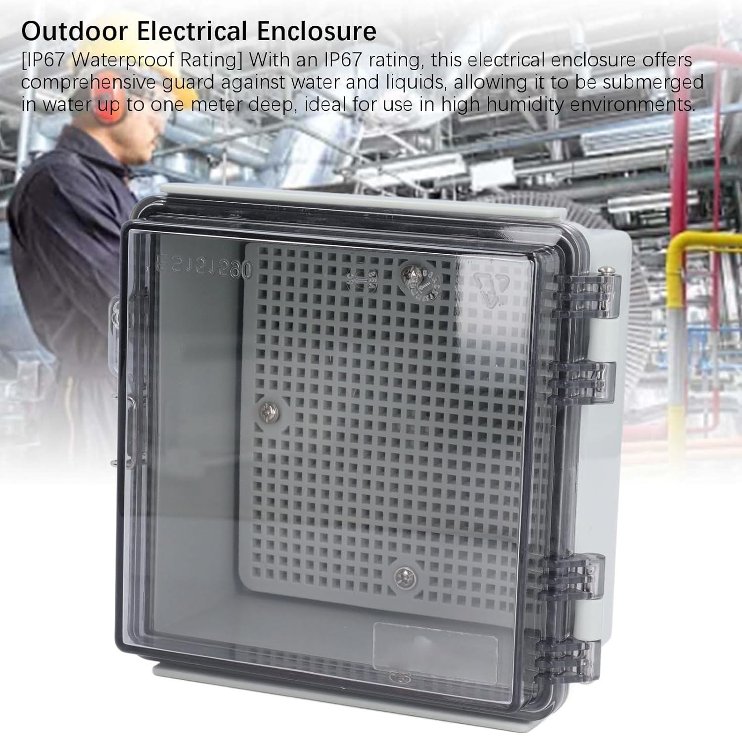 Waterproof Junction Box,Abs Plastic IP67 Enclosure with Stainless Steel Latch, Easy Installation Grid Mounting Plate, for Home Projects image number 3