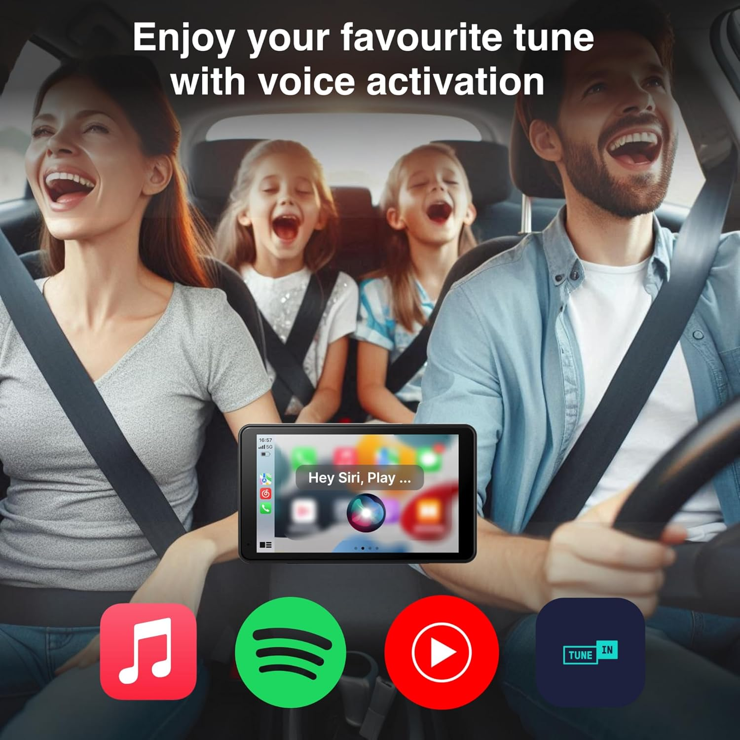 Laser 7-Inch Portable Wireless Carplay/Android Auto Touchscreen, Real-Time Navigation, Voice Control, Bluetooth and Wi-Fi, IPS Display - Supports Bluetooth Transmitter and Apple Carplay Integration image number 5