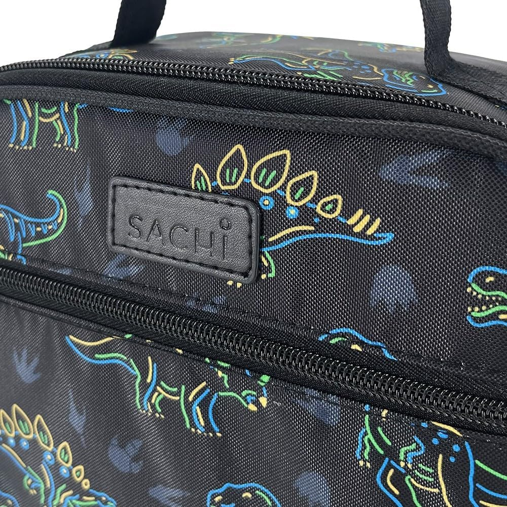 Sachi 'Style 225' Insulated Junior Lunch Bag - Neon Dinosaurs image number 3