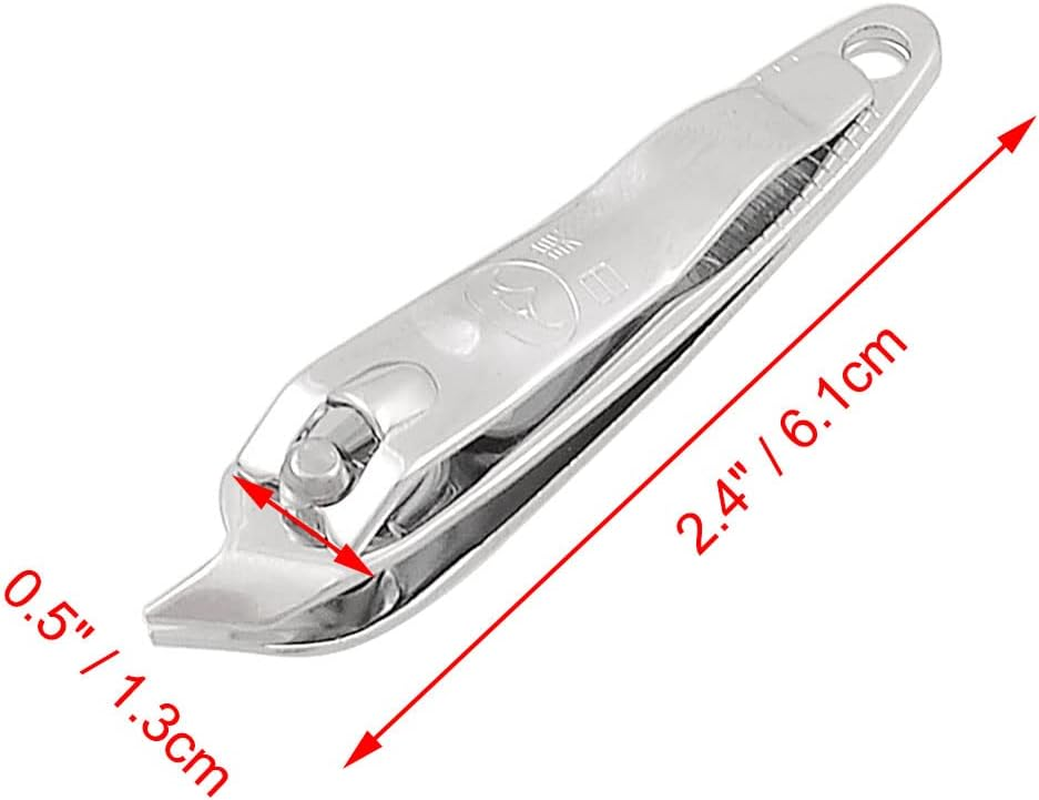 Uxcell Metal Fingernail Slanted Tip Nail Clipper Cutter Pedicure Manicure Tool image number 2