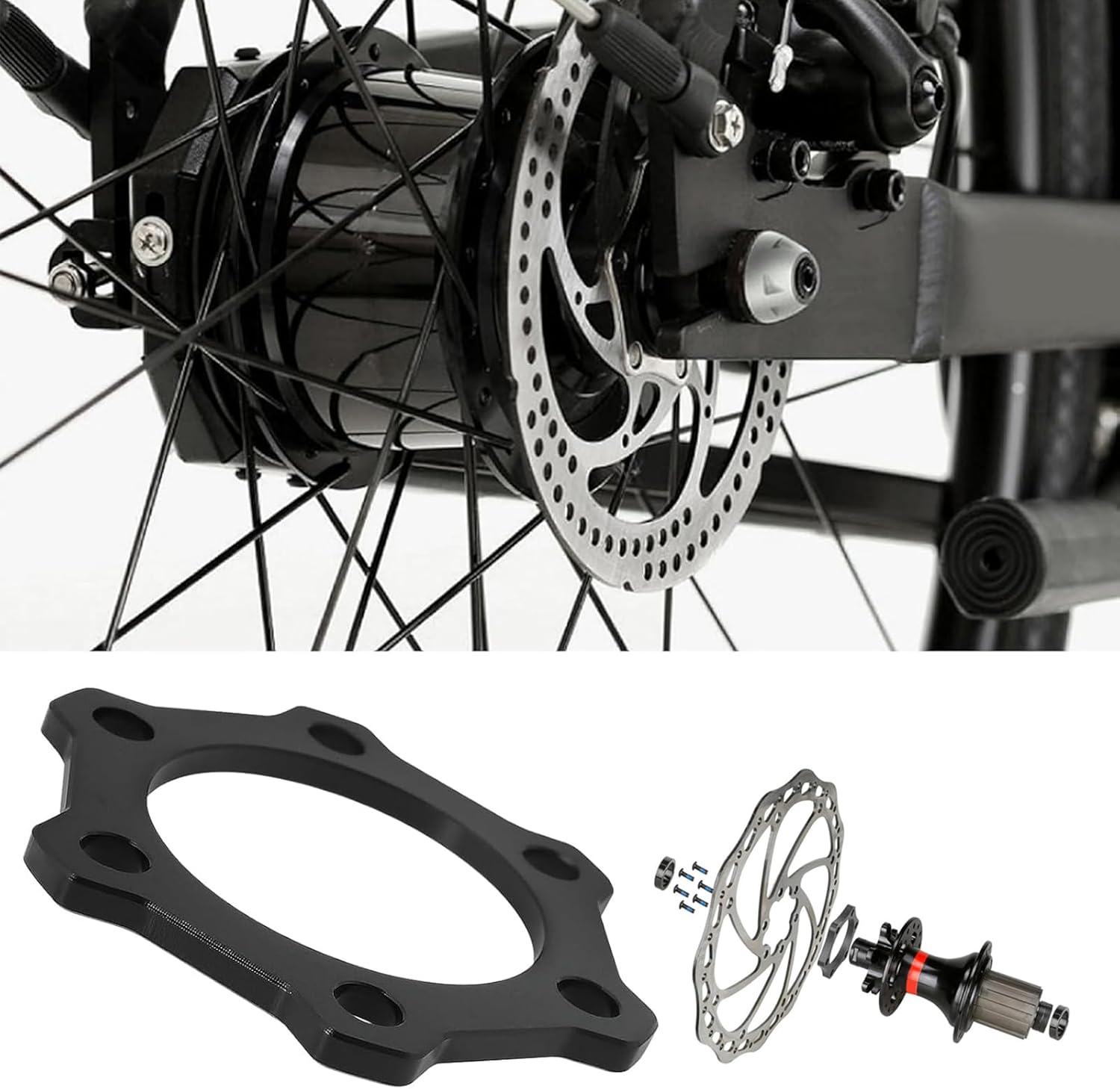 1 Set of Bike Hub Adapter Disc Brake 3/5Mm Bicycle Brake Bike Booster Hub Adapter Replacement with Hub Washers Screws Front Bicycle Boost Hub - 3Mm image number 4