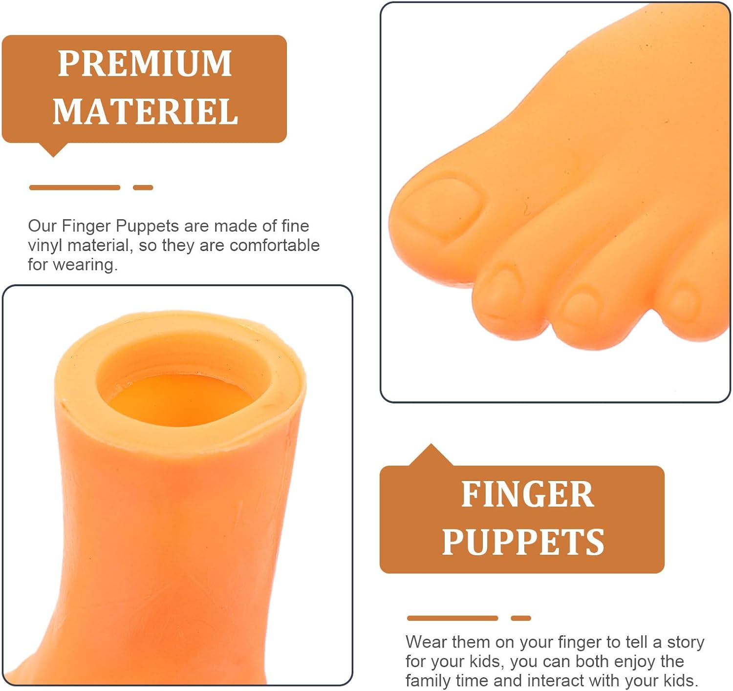Gadpiparty 6 Pairs of Finger Feet Puppet Set - Rubber Left and Right Small Mini Puppets for Adults and Kids - Fun Little Fingers image number 1