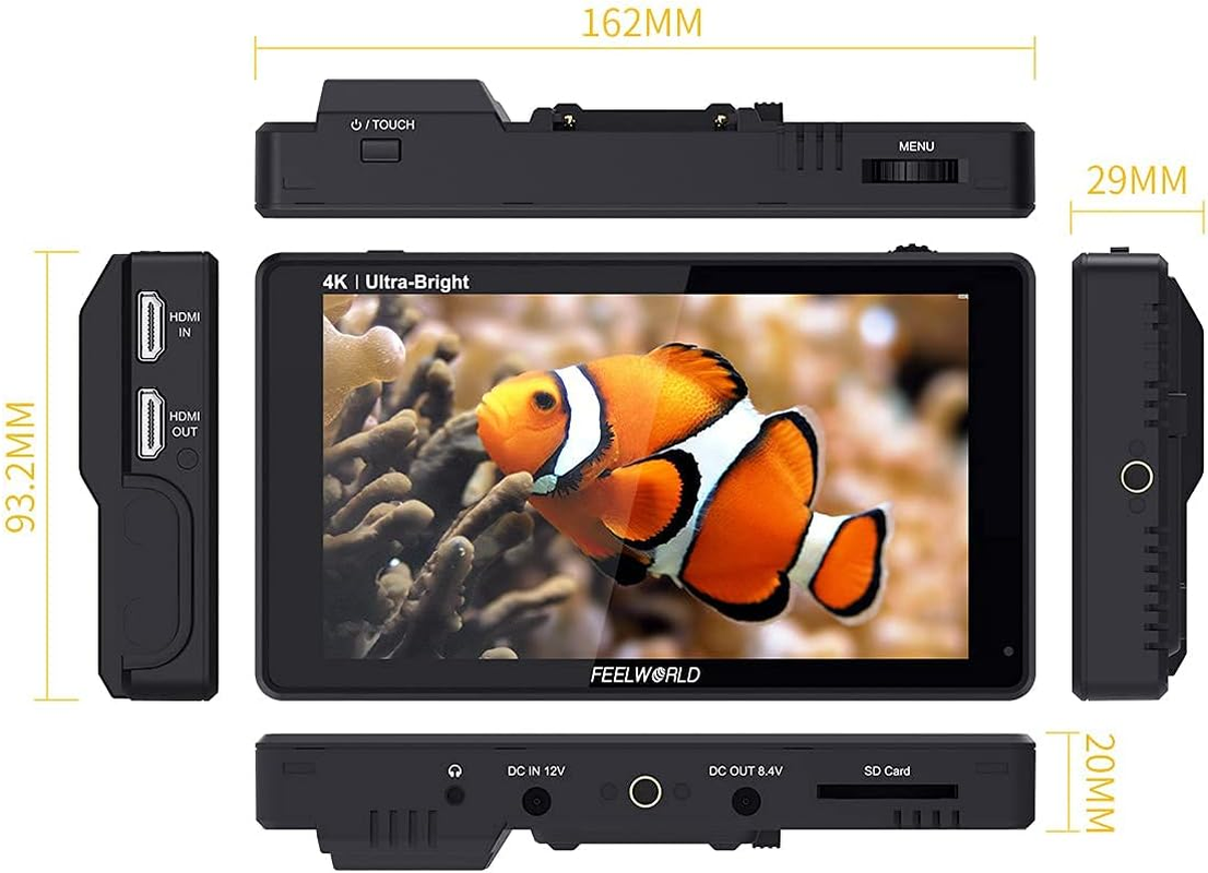 FEELWORLD LUT6 6 Inch Touch Screen Camera Field Monitor Bright 2600Nits 4K HDMI Input Output 3D LUT image number 2