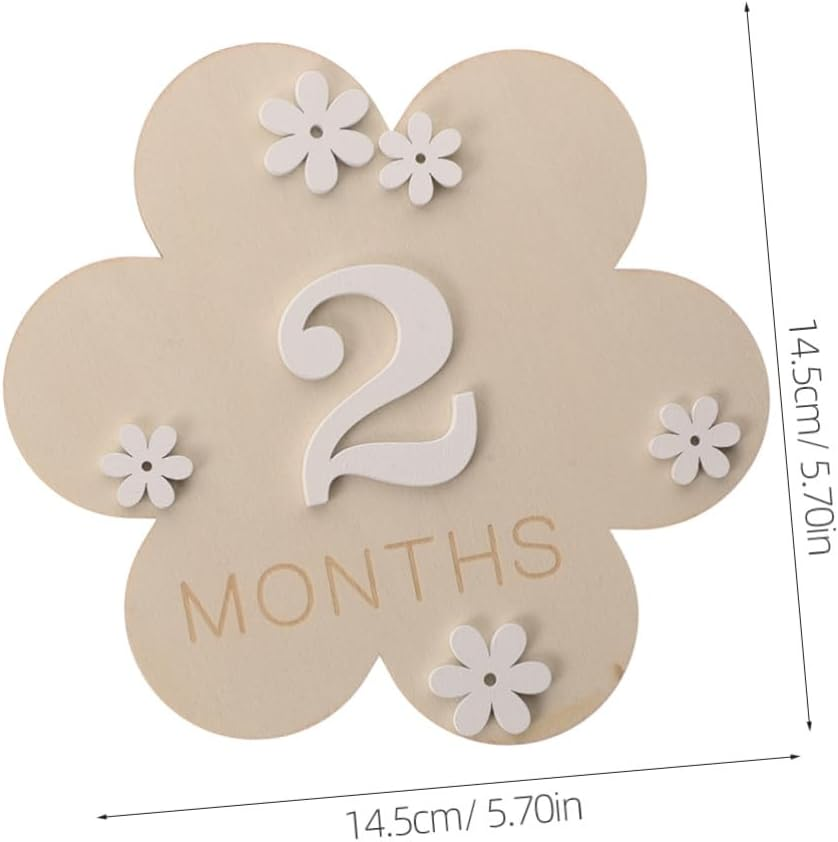 2Pcs Milestone Toys Wood Milestone Discs Wood Circles for Monthly Growth Record Photo Props image number 3