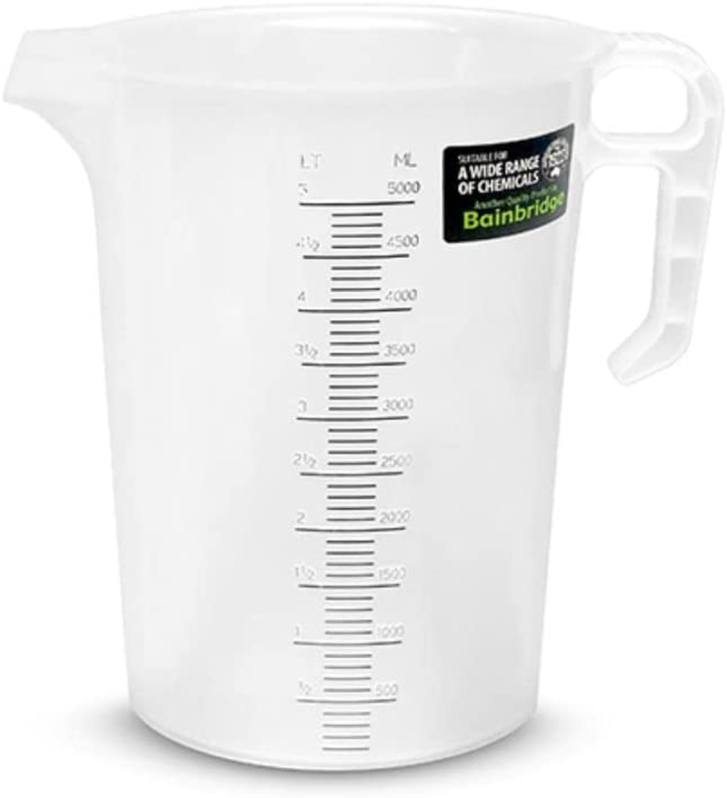 Bainbridge Fluid and Chemical Measuring Jug, 5 Litre Capacity,White image number 1