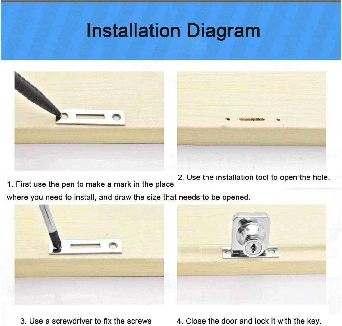 Glass Cabinet Door Locks, 2 Pcs Single Open Zinc Alloy Security Showcase Display Cabinet Door Locks with Keys for 5-8Mm Glass Door (One for All)