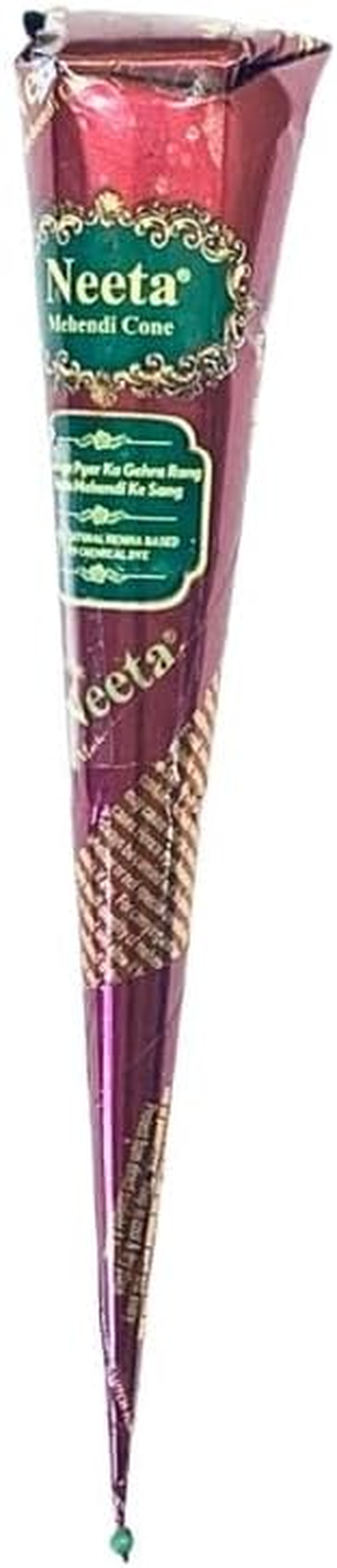 AARNAV 1 X Fresh Neeta Henna Mehndi Cones Neeta Henna Cones for Temporary Body Art Tattoo All Natural Herbal Pure Henna Mahendi Paste Cones (Neeta Henna Cones X 1) image number 6