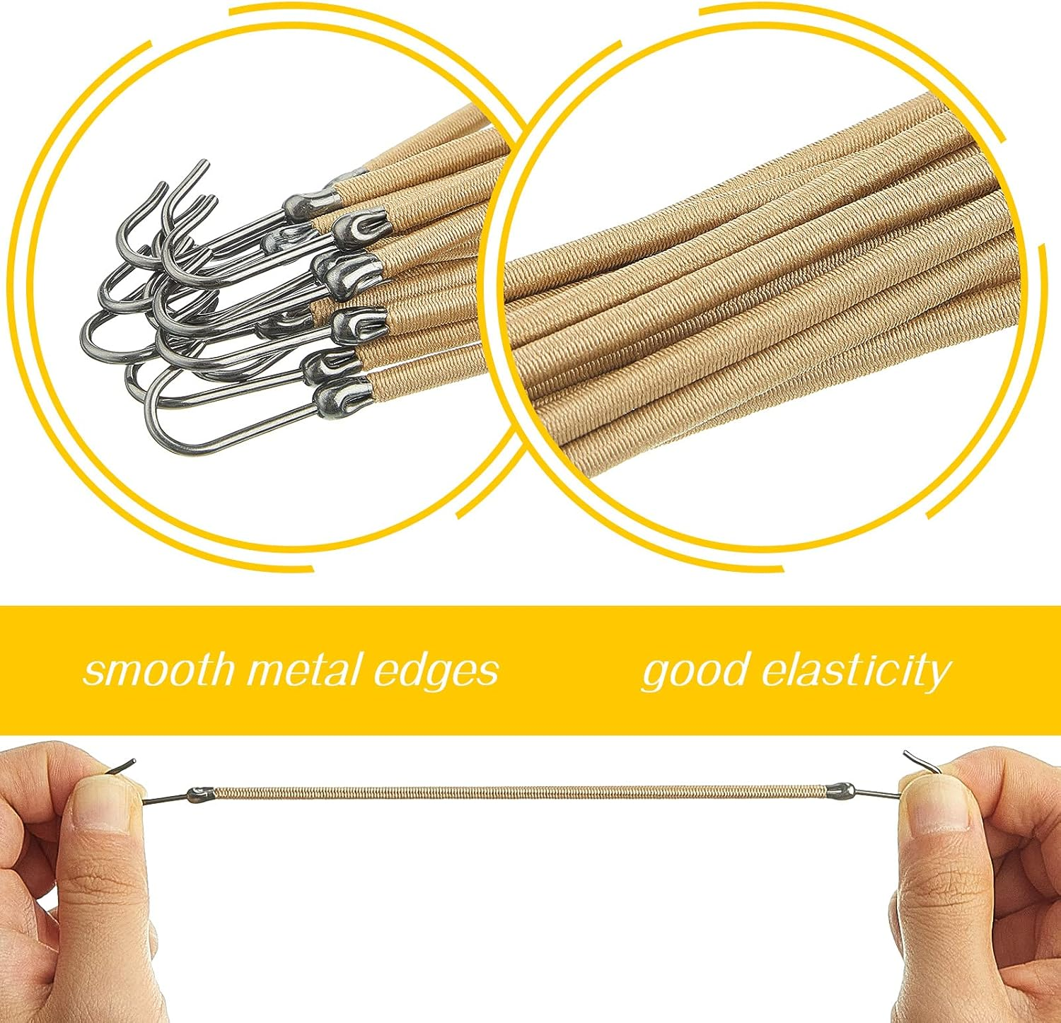 Hotop 15 Pieces Elastic Hook Hair Tie Styling Ponytail Holder Hooks Hair Cord for Curly Hair Long Hair (Blonde) image number 6