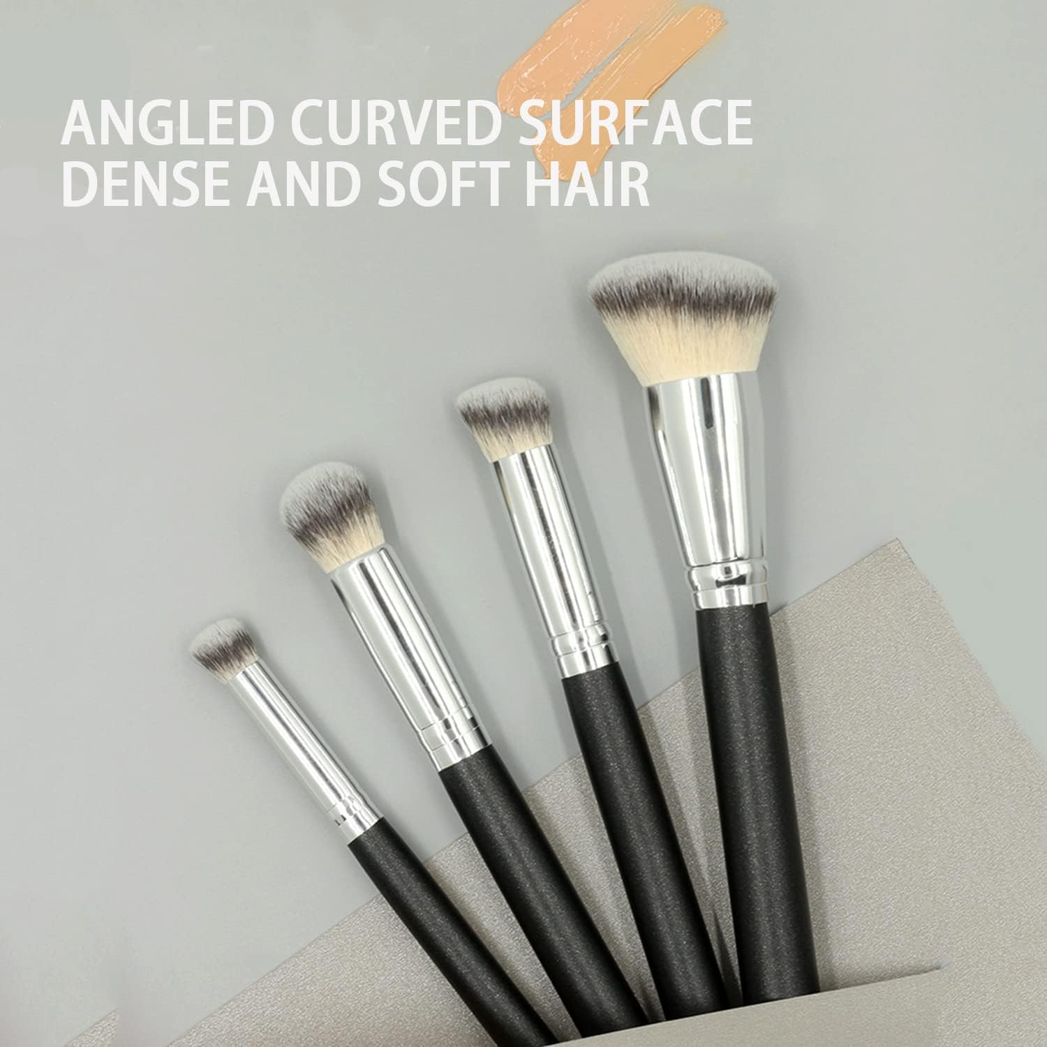 Ksvsonrvi Concealer Brush, under Eye Small Size Angled Head Kabuki Nose Contour Brush for Concealing Blending Setting Buffing image number 6