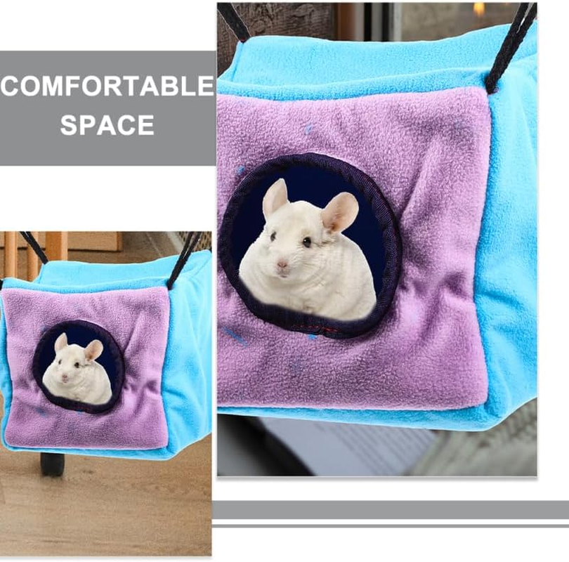 Ifundom Small Animals Cube Hammock for Ferret Rat Chinchilla Squirrel Guinea Pig Cage Hanging Warm Hideout Bed