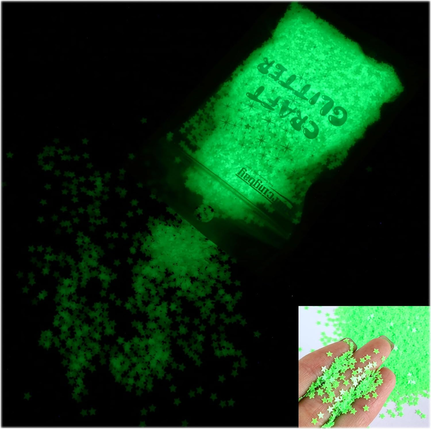 Art Craft Glitter, Star Shape Glitter Confetti for Christmas New Year Cards, Handcrafts, DIY Home Decoration, Party Festival, Nail Art- 0.35Oz (10G) (Gold)