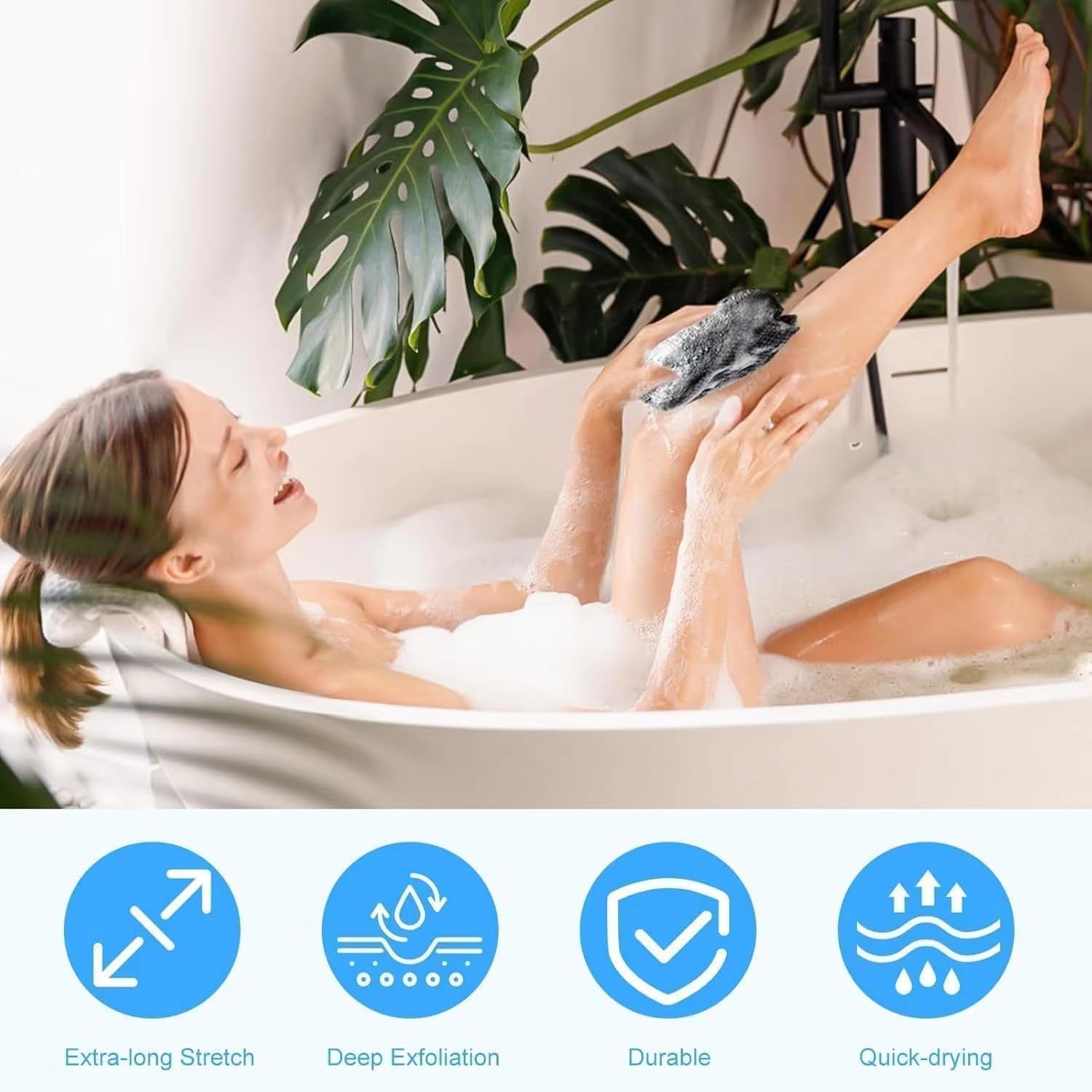 2 Pack African Net Sponge Authentic with Knots, Real Black-Owned African Sponge, Authentic Exfoliator and Body Scrubber, Exfoliating Bath Wash Cloth for Back, Foot, and Scalp, Stretchable and Durable image number 6