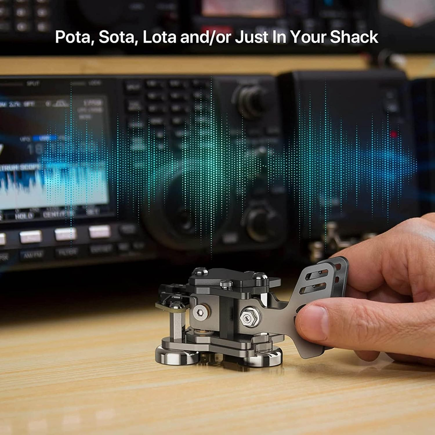 Mini CW Key Automatic Morse, Double Paddle Morse Code Keyer Shortwave Radio Morse Telegraph Key, Stainless Steel Automatic Morse Code Transmitter Key, 3 Ndfeb Magnets Base image number 6