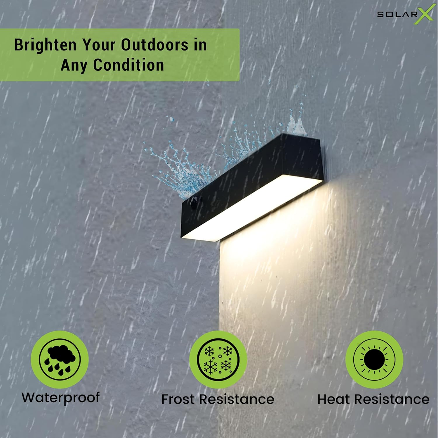 Solarx Solar Wall Light Outdoor Waterproof -1000 Lumens LED Tube Wall Light with 4 Lighting Modes &ndash; Solar Lights Outdoor with ALS Technology for Yard, Patio, Garden, Garage and Porch image number 5