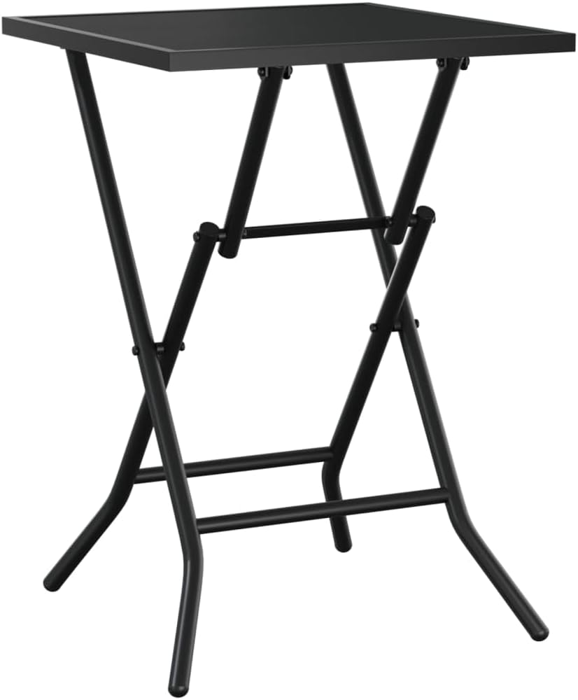 Vidaxl Steel Mesh Folding Patio Table, Anthracite-Coloured Square Outdoor Dining Table, 50X50X72 Cm, and Portable - Mesh Design, Ideal for Garden/Patio Use