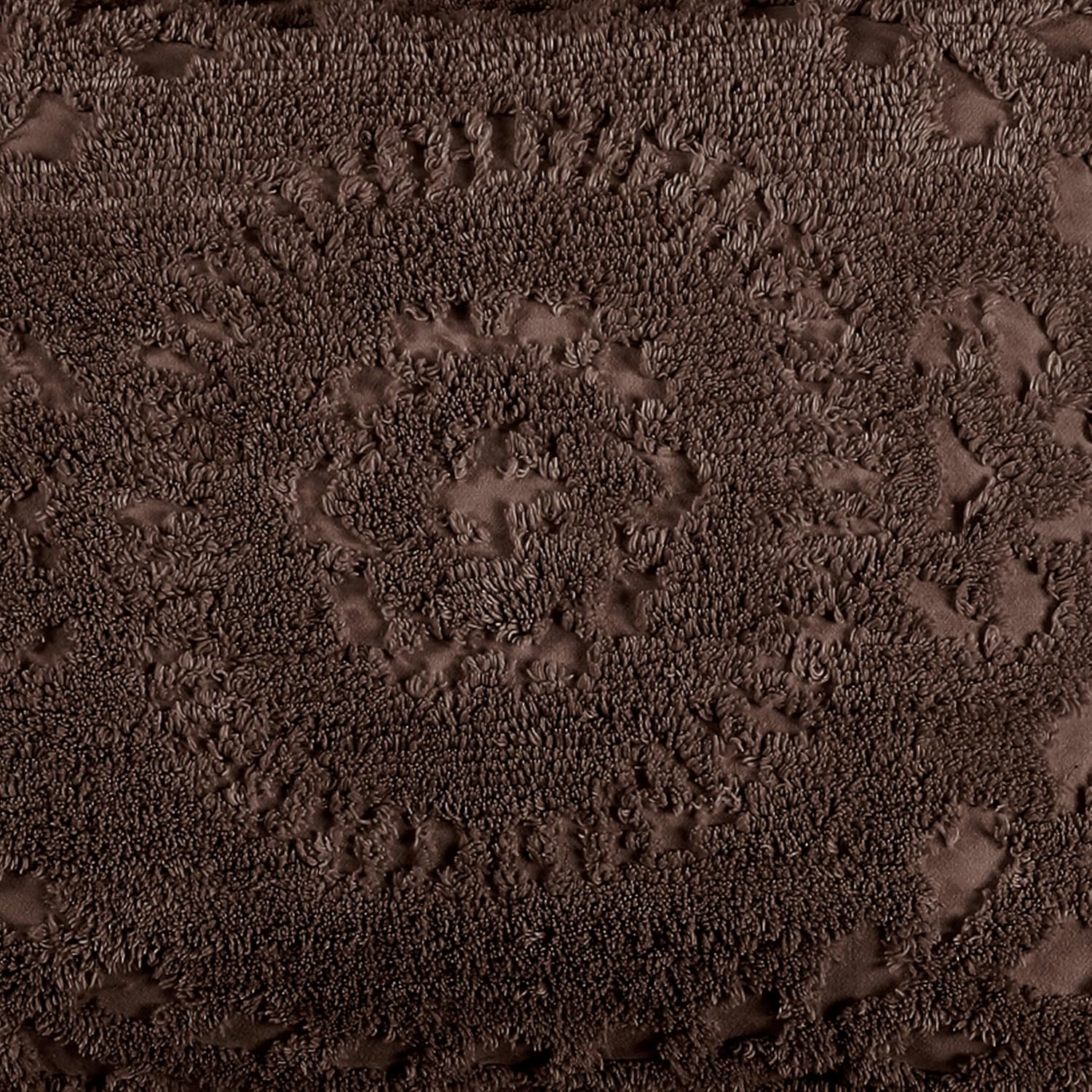 Better Trends 100% Cotton Chenille Bedspreads Queen Size, Rio Collection Floral Design Bed Cover in Chocolate - Tufted Cotton Bedspreads, Lightweight Bedspreads & Coverlets image number 4