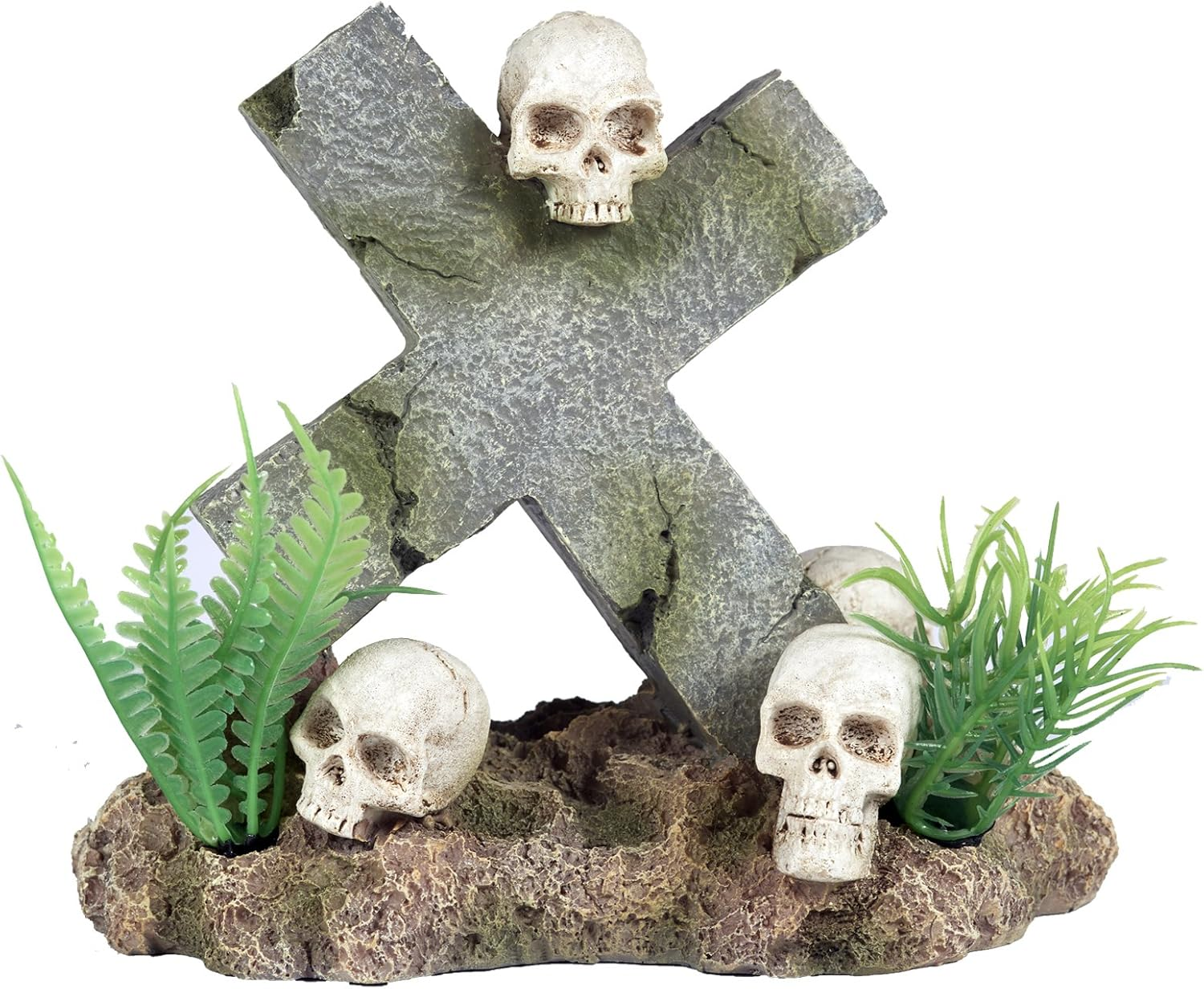 Pet Tings Cross and Skulls Aquatic Ornament - Aquarium Decoration - Vivarium Decoration