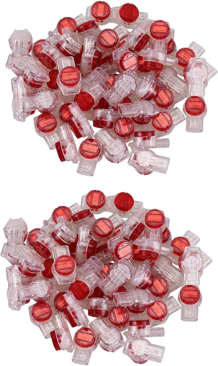 110PCS Gel Splice UR Connector 3 Port Wire Connectors (Red+Clear) image number 2
