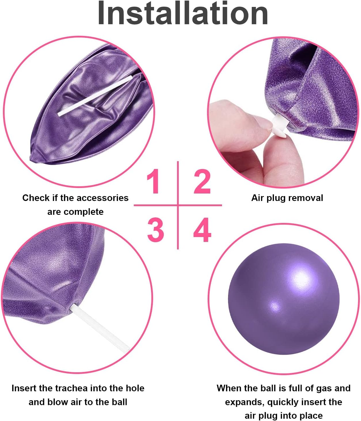 Topbine 2 Pcs Pilates Ball 23Cm Small Exercise Ball Stability Ball for Yoga Barre Core Training and Physical Therapy- Comes with Inflatable Straw image number 6