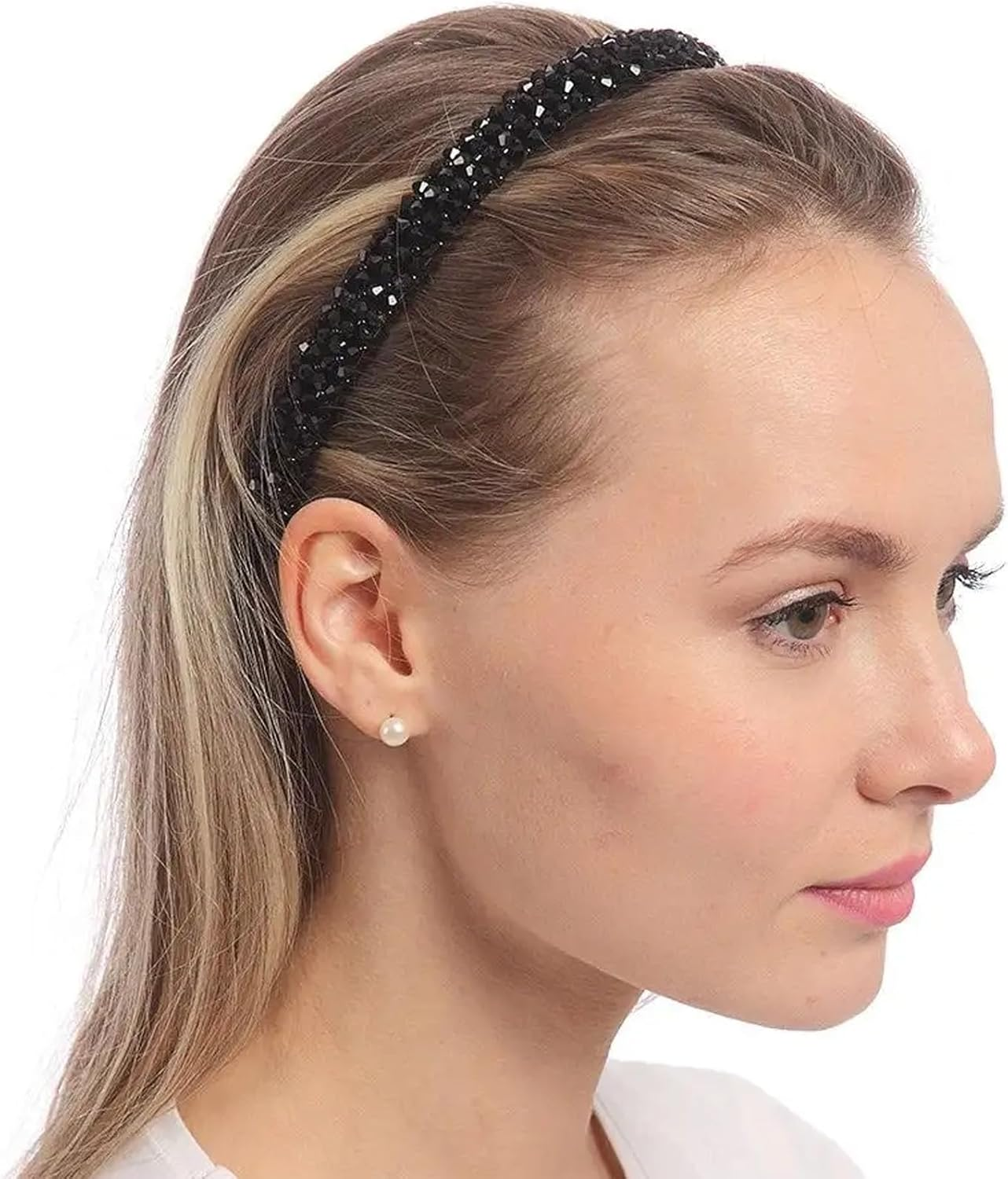 Pack of 8 Women'S Headbands, Headbands, Women'S Hairband, Elegant, Non-Slip Headbands, Comb Hair Bands Made of Crystal, Glittering Hair Bands for Women image number 4