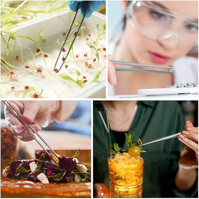 Ksngtixe 4-Piece Stainless Steel Gardening Tweezers Set - Long Handle Plant Tools for Bonsai, Succulents, Transplanting - Durable & Ergonomic Garden Accessories image number 1