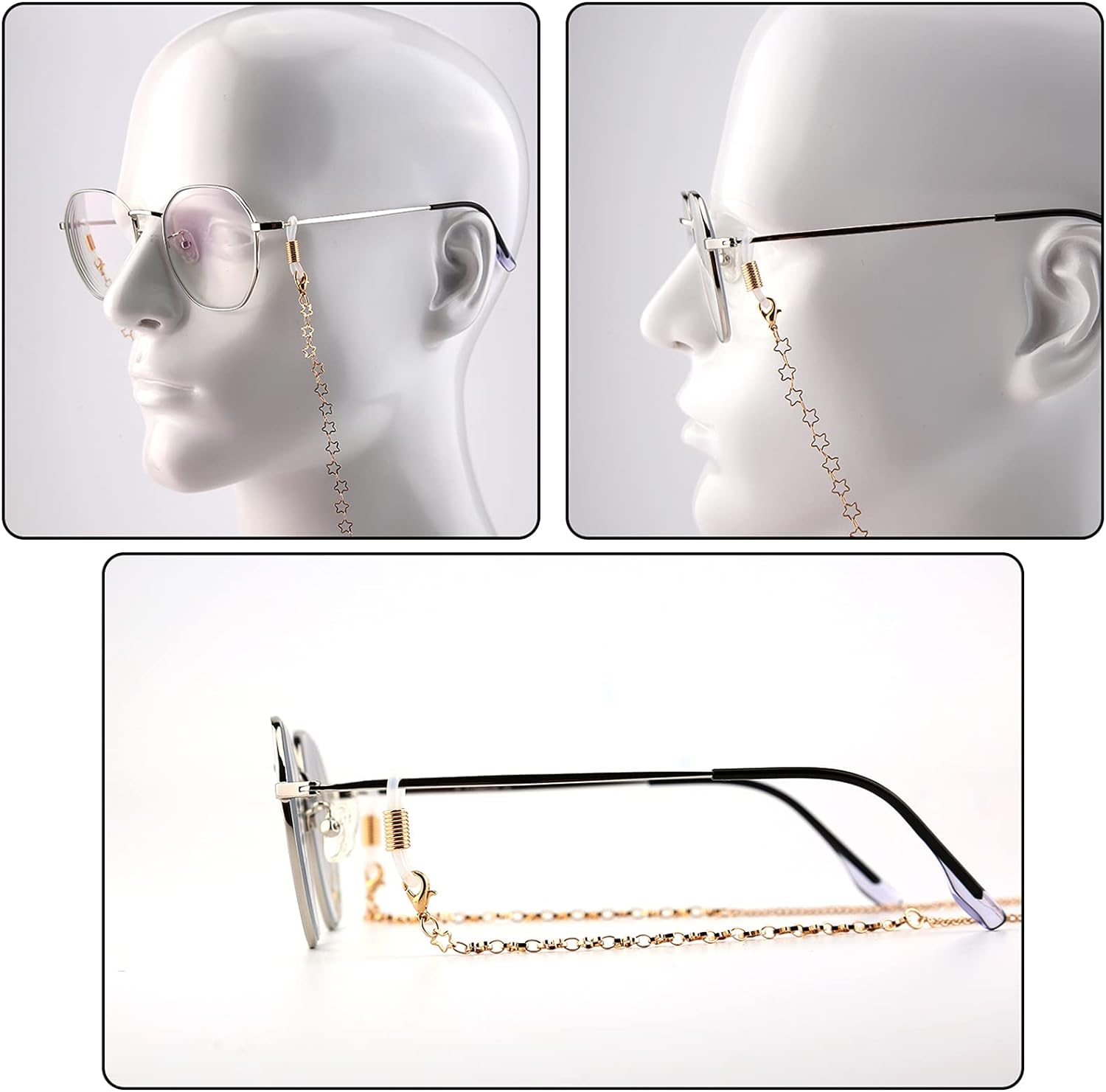 KINBOM 40Pcs Adjustable Silicone Eyeglass Chains Ends Long Strap Holder Chain End Connectors for Eyeglass Holder Chain Strap image number 3