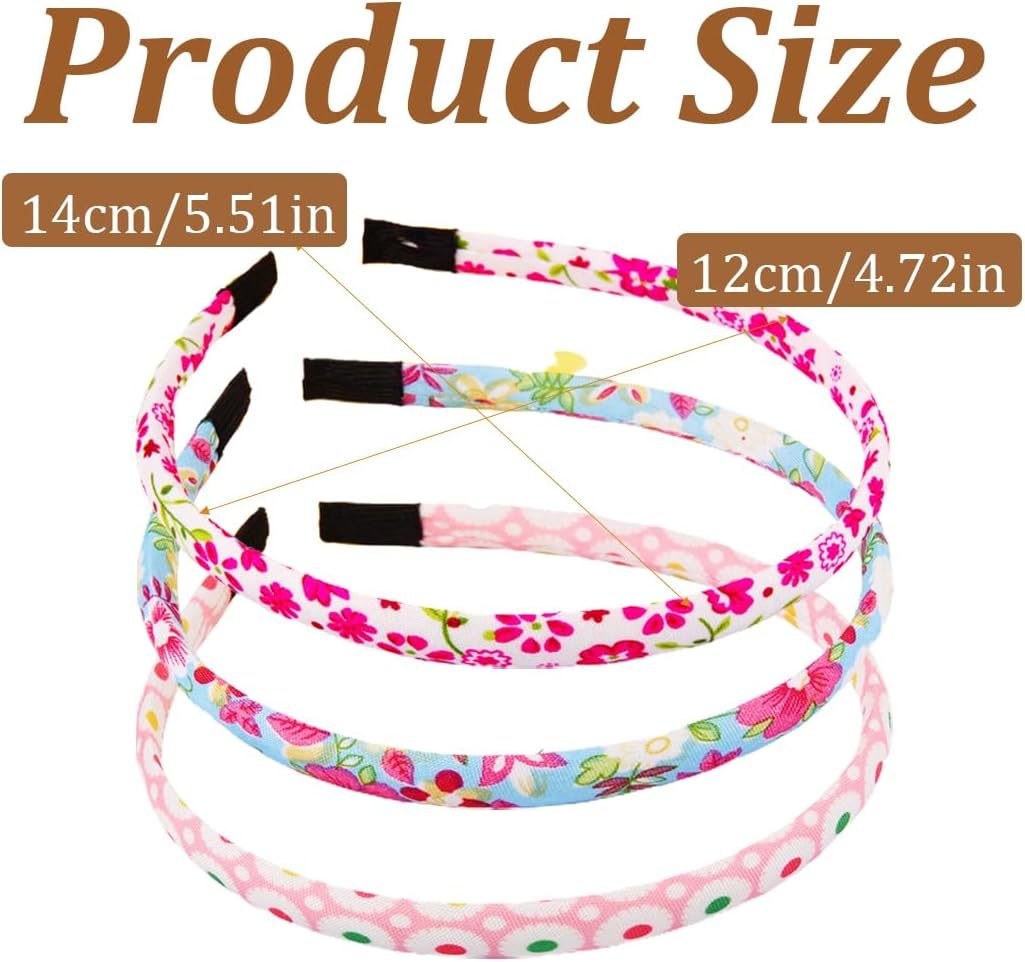 LAKJUOZ Toddler Girls Flower Headband, Pack of 6, Flower Crown Headband, Flower Wreath, Flower Hair Accessories, Wedding, Turban Newborn Headband, Polyester Headbands, Hair Accessories, Baby for Party image number 2