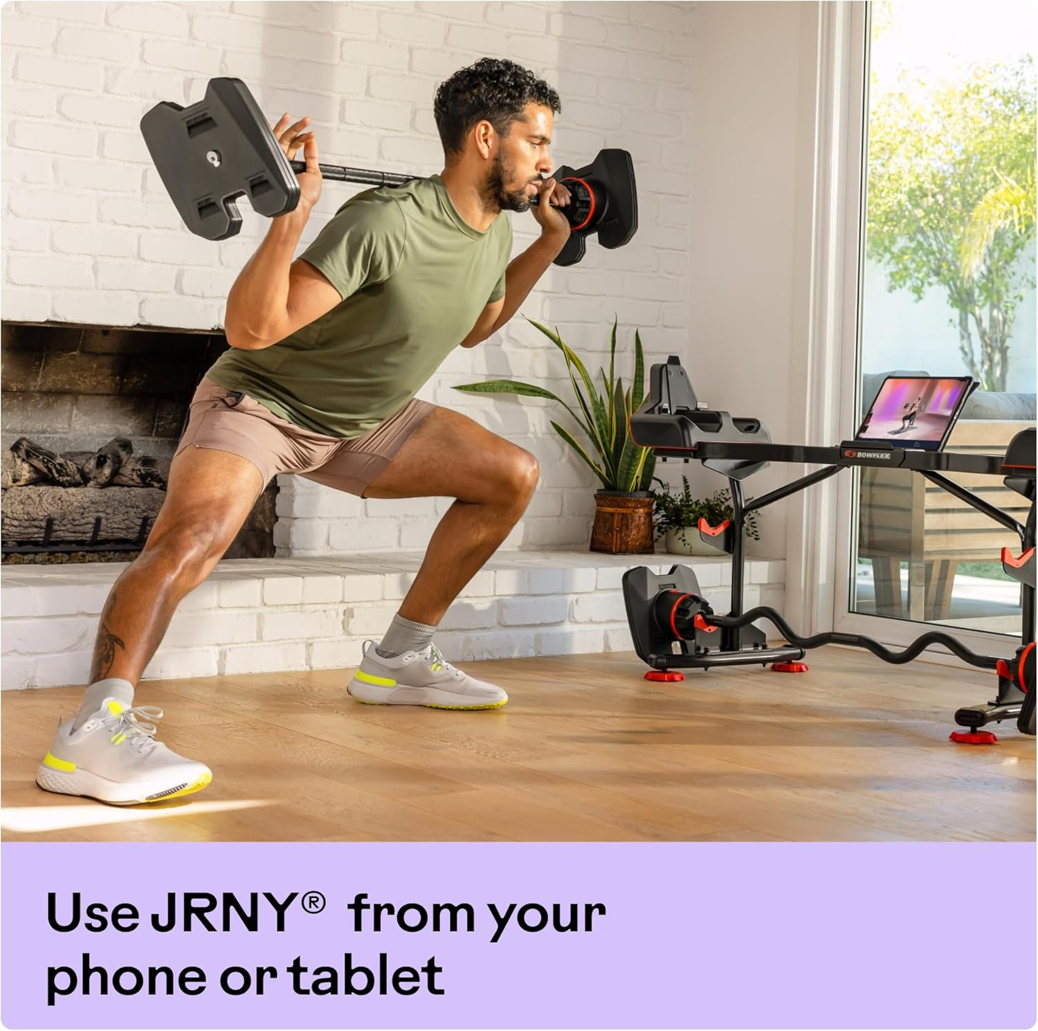 Bowflex Selecttech 2080 Adjustable Barbell and Curl Bar, 9-36 Kg, Black/Red image number 1