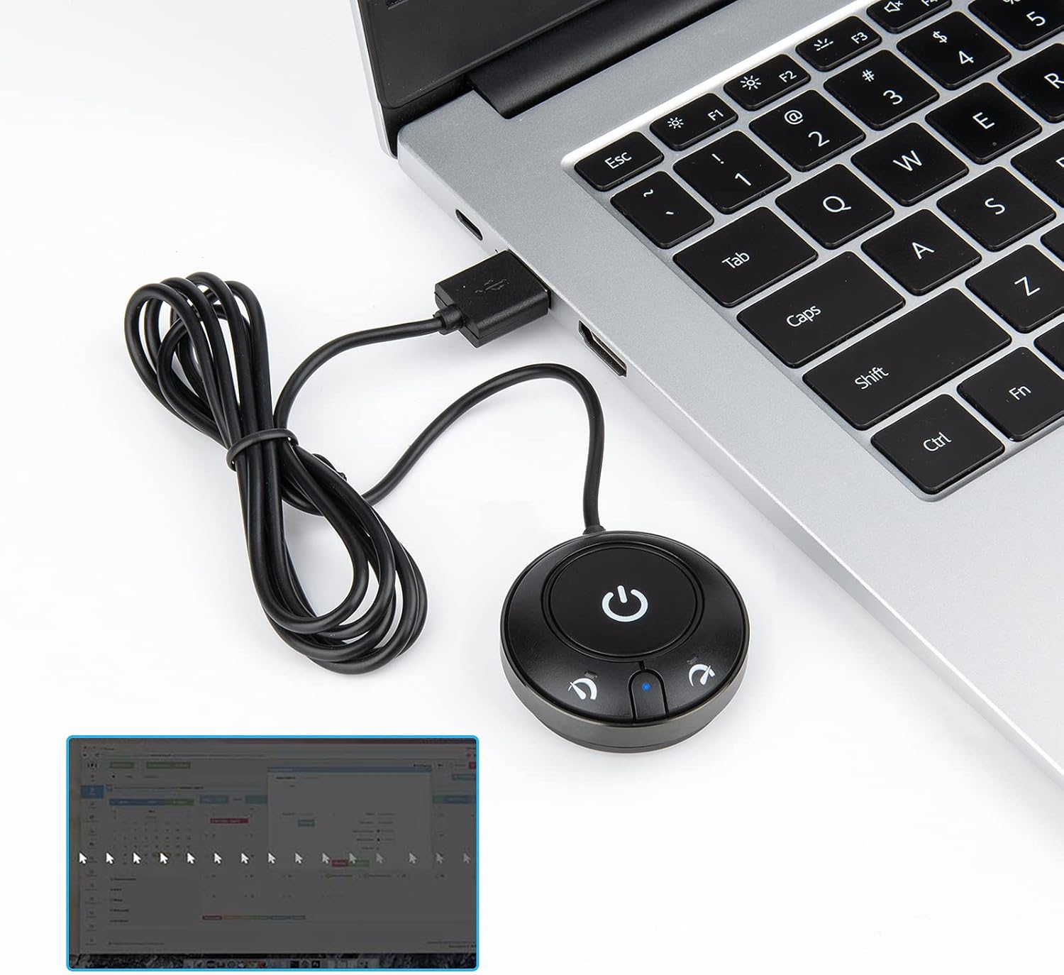 Rii Mouse Jiggler Non-Detectable, USB Mouse Jiggler with On/Off Switch, Driver-Free Computer Mouse Mover, Choice of Two Speeds - Black image number 6