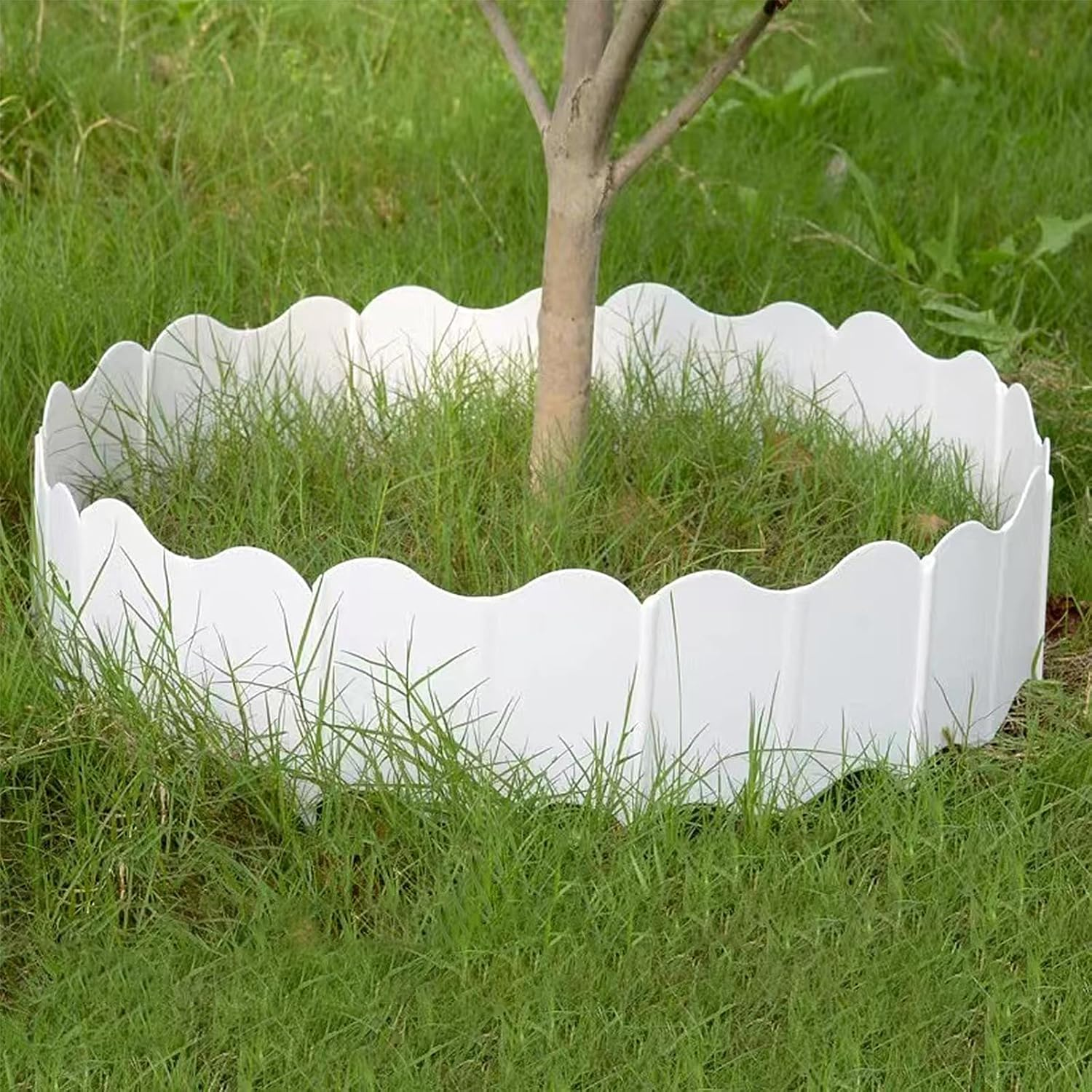 20PCS Interlocking Landscape Garden Lawn Yard Edging Border, Plastic Decoration Landscaping Edging, Flexible Fence Border for Gardens, Courtyards, Parks, Landscape (White) image number 5