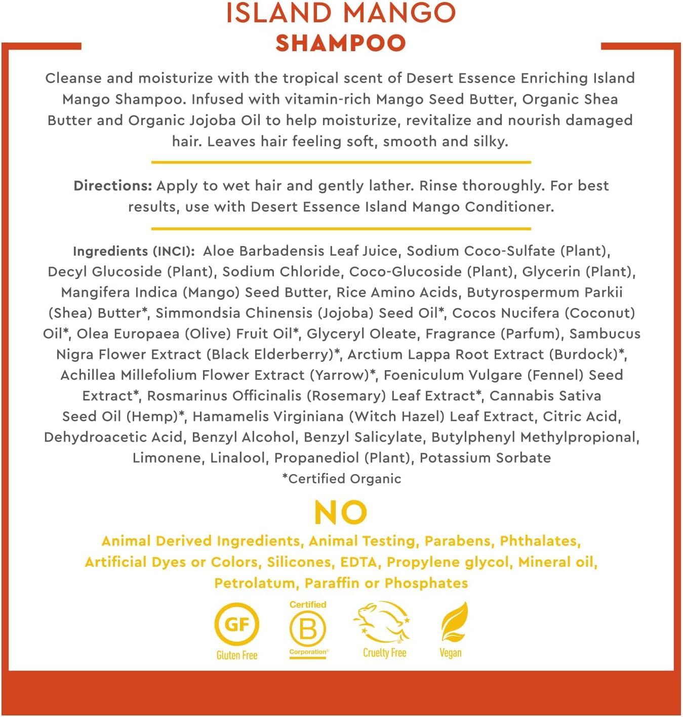 Desert Essence Island Mango Shampoo, 8 Fluid Ounce image number 5