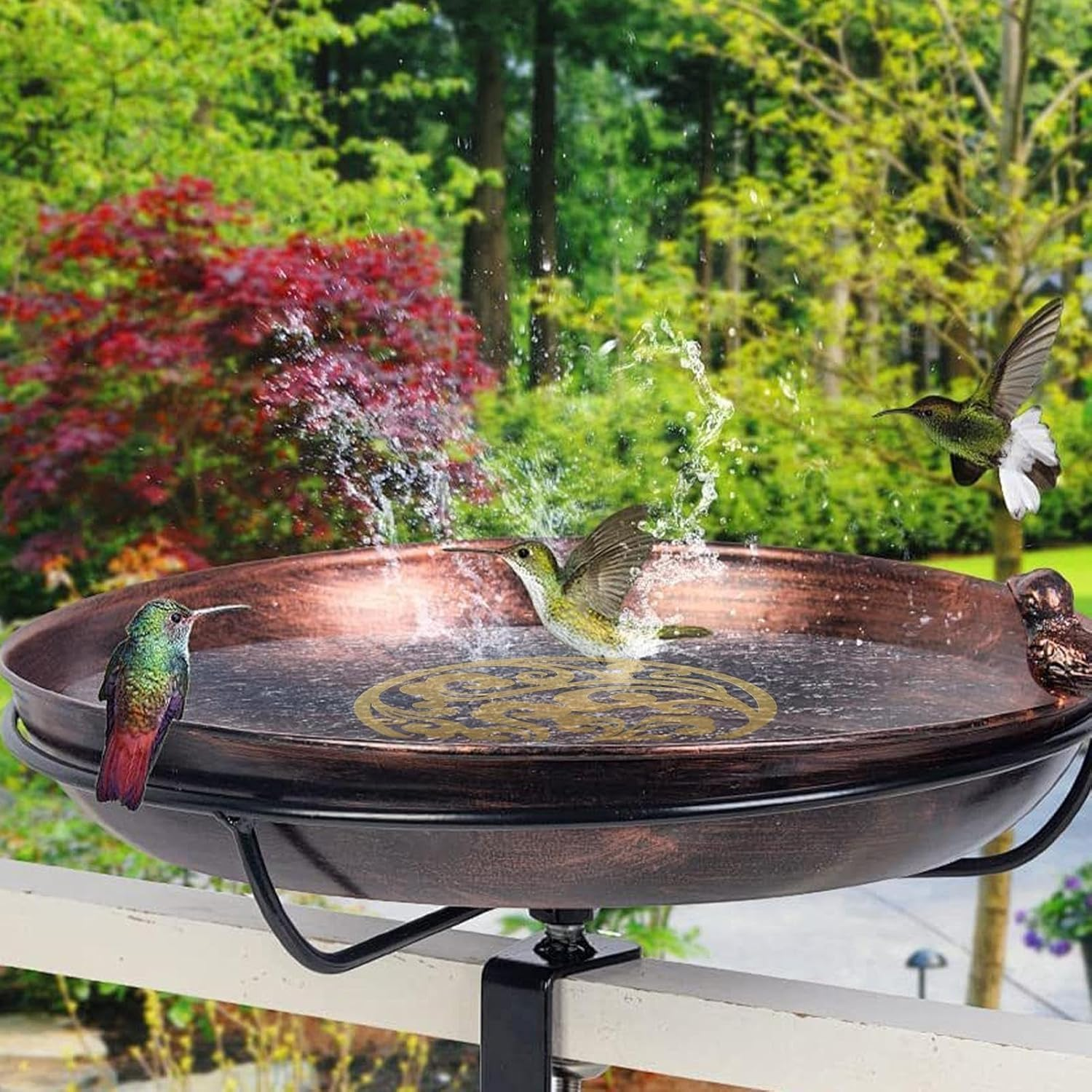 Yharnamite Copper Bird Bath Purification Disk, Pure Copper Cleaning Disk, Safe Water Tool, Natural Algae Control Accessory for Pond, Balcony, Outdoor image number 2