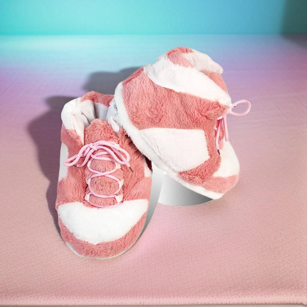 MOLERFO Sneaker Slippers Non Slip Sole Indoor House Plush Slippers Unisex Indoor Floor Cotton Shoes - Grey-Da image number 2