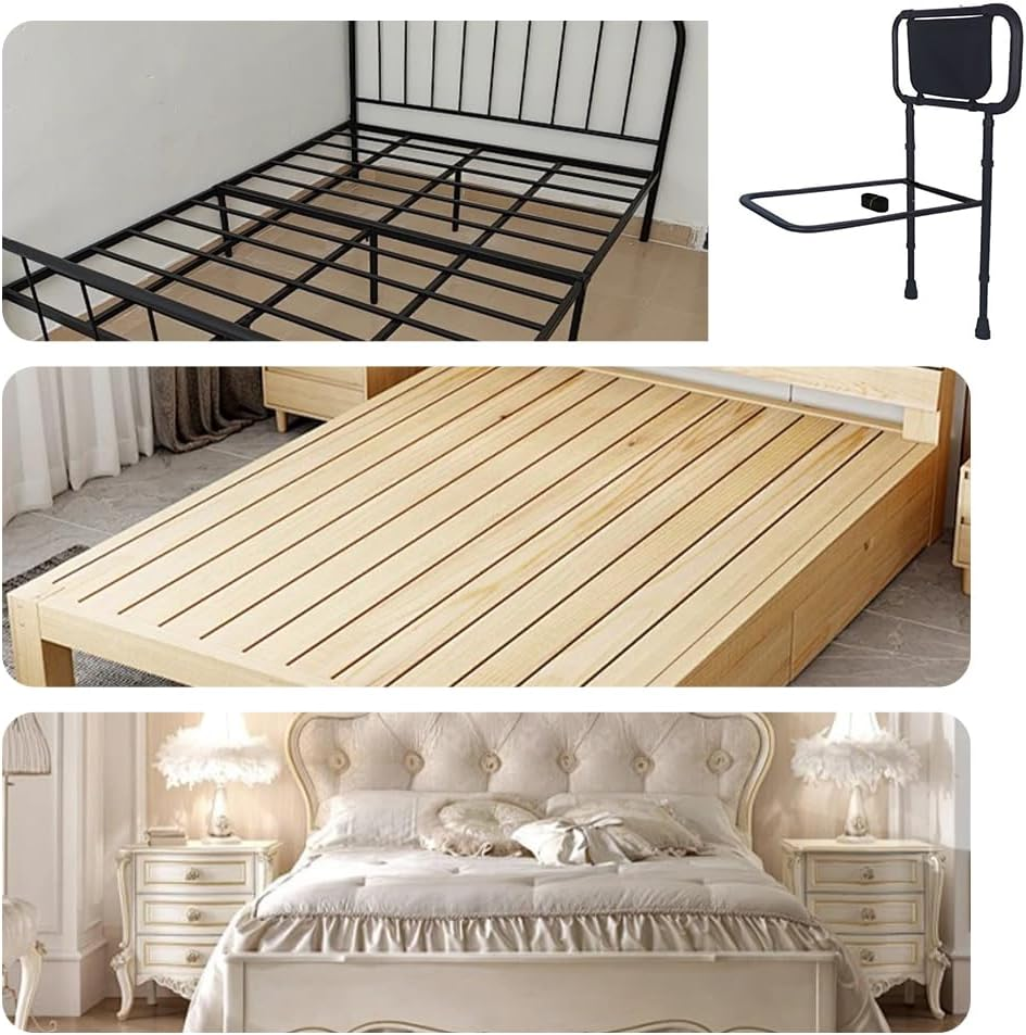 MTSDM Bed Rails for Elderly Adults Safety, Height Adjustable Bed Assist Rail for Seniors Safety Bed Handle with Leg Bedside Fall Prevent Grab Bar with Non-Slip Ergonomic Handle Foldable Send Straps image number 6