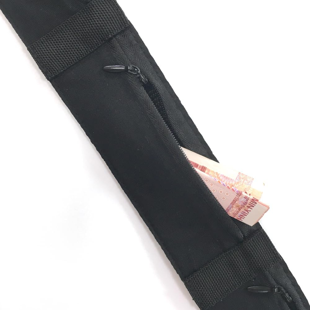 ISOP Travel Hidden Pocket Belt for Money | Security Cash Belt | Black Belts - Credit Cards Pocket | Safe Anti-Theft Wallet | Emergency Preparedness | Belts for Travel for Men or Women image number 4