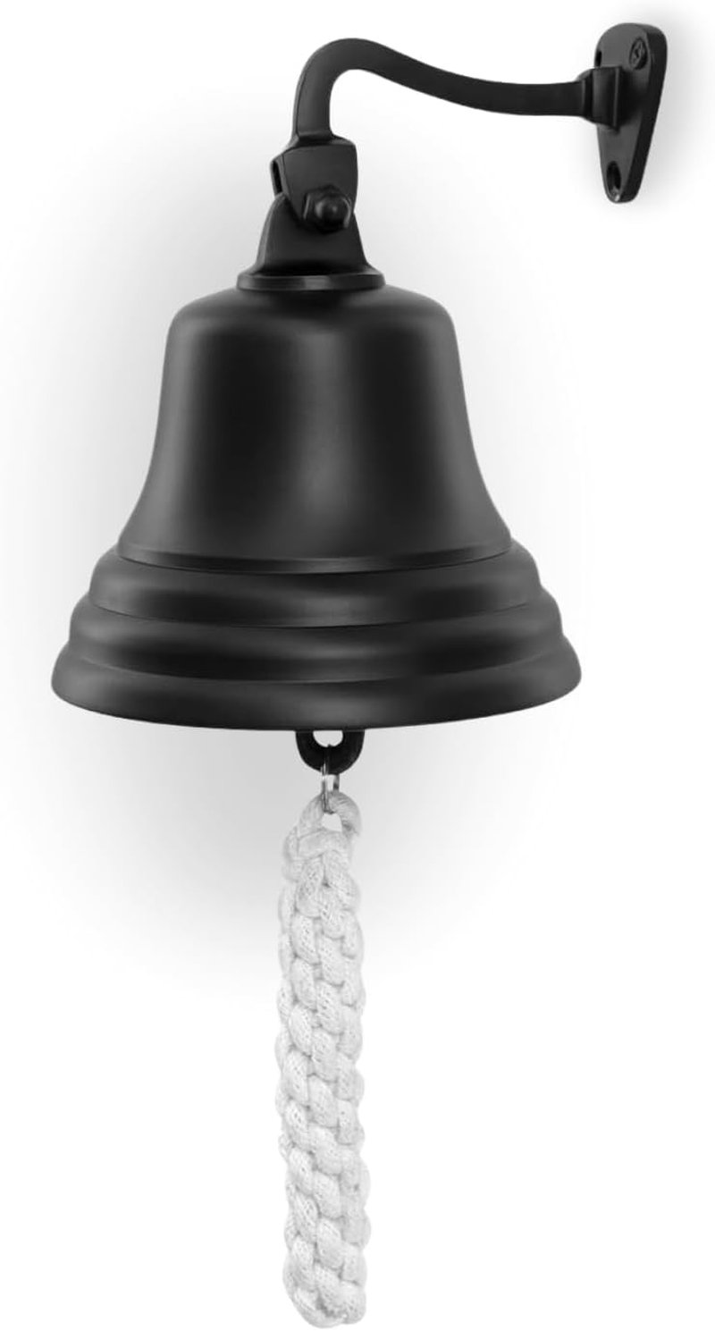 Assorted Collection Last Order Bell - Bar Accessories for Home Pub Handbell Wall Mounted Barbell Nautical Decorations &ndash; Unique Black Bell with Crisp Loud Sound Ideal for Christmas, Reception, Pubs 6" image number 2