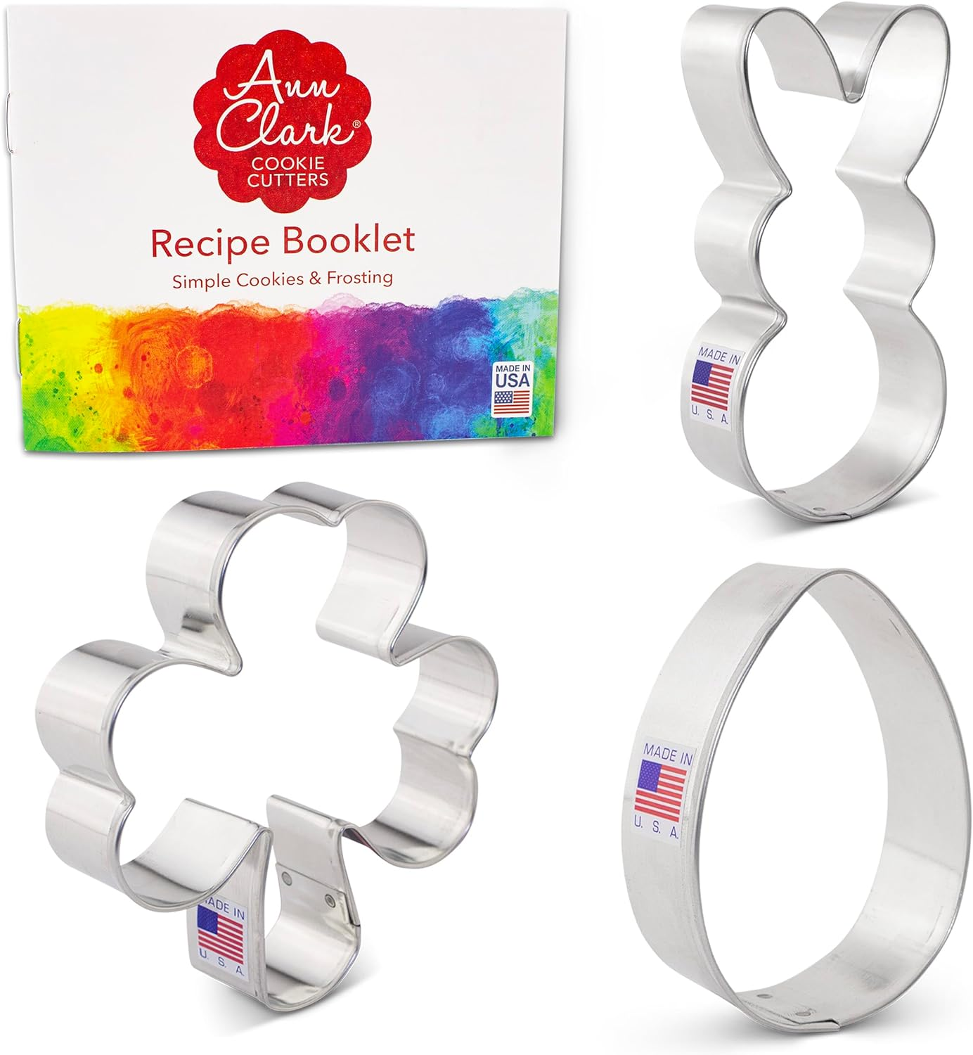 Easter and St. Patrick'S Day Cookie Cutters 3-Pc. Set Made in the USA by Ann Clark, Shamrock, Easter Bunny and Egg image number 4