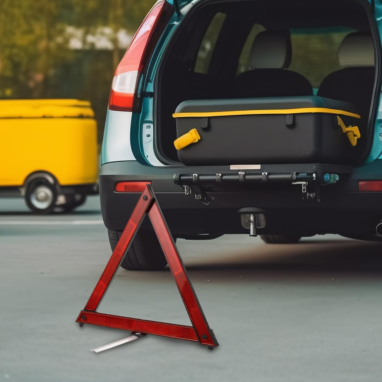 KICHOUSE 3Pcs Car Emergency Triangle Warning Sign Reflective Safety Triangles Foldable Roadside Safety Kit for Vehicle Use Roadside image number 5