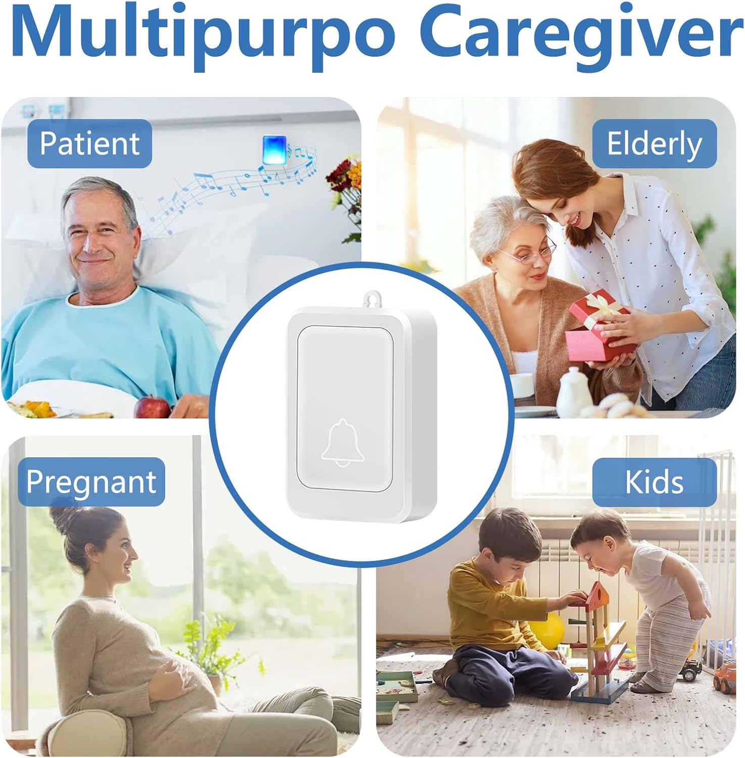 Loud Flash Doorbell with 7 Colors of Bright Light and 4 Volumes, Wireless Doorbells,At Home/Office,Suitable for the Elderly, Hearing Impaired People,Pregnant Women,2 Transmitters with 3 Receivers image number 1