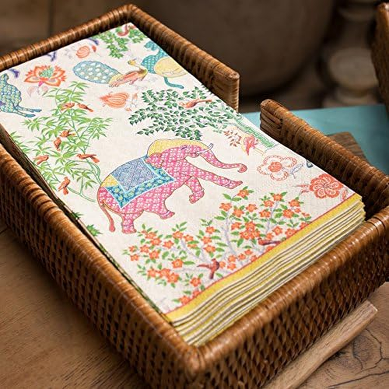 Entertaining with Caspari Le Jardin De Mysore Cocktail Napkins, Box of 40