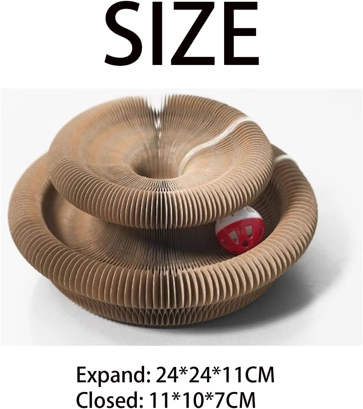 1 Pack Magic Organ Cat Scratching Board, Cardboard Scratcher Pad Accordion for Cats, Foldable Recyclable Comes with Ball image number 3