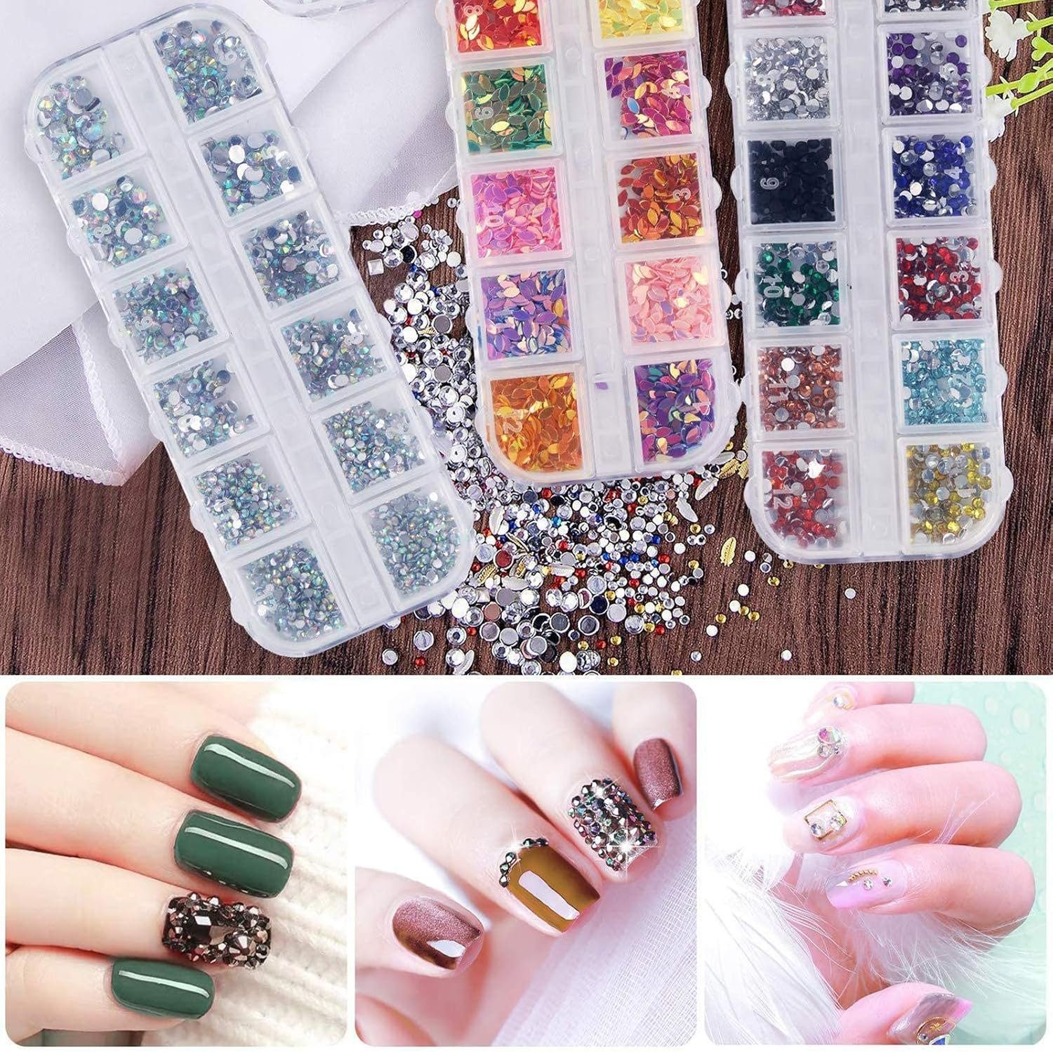 1 Set Nails Arts Design Set Nail Art Tool Rhinestones Gems Crystals Painting Brushes