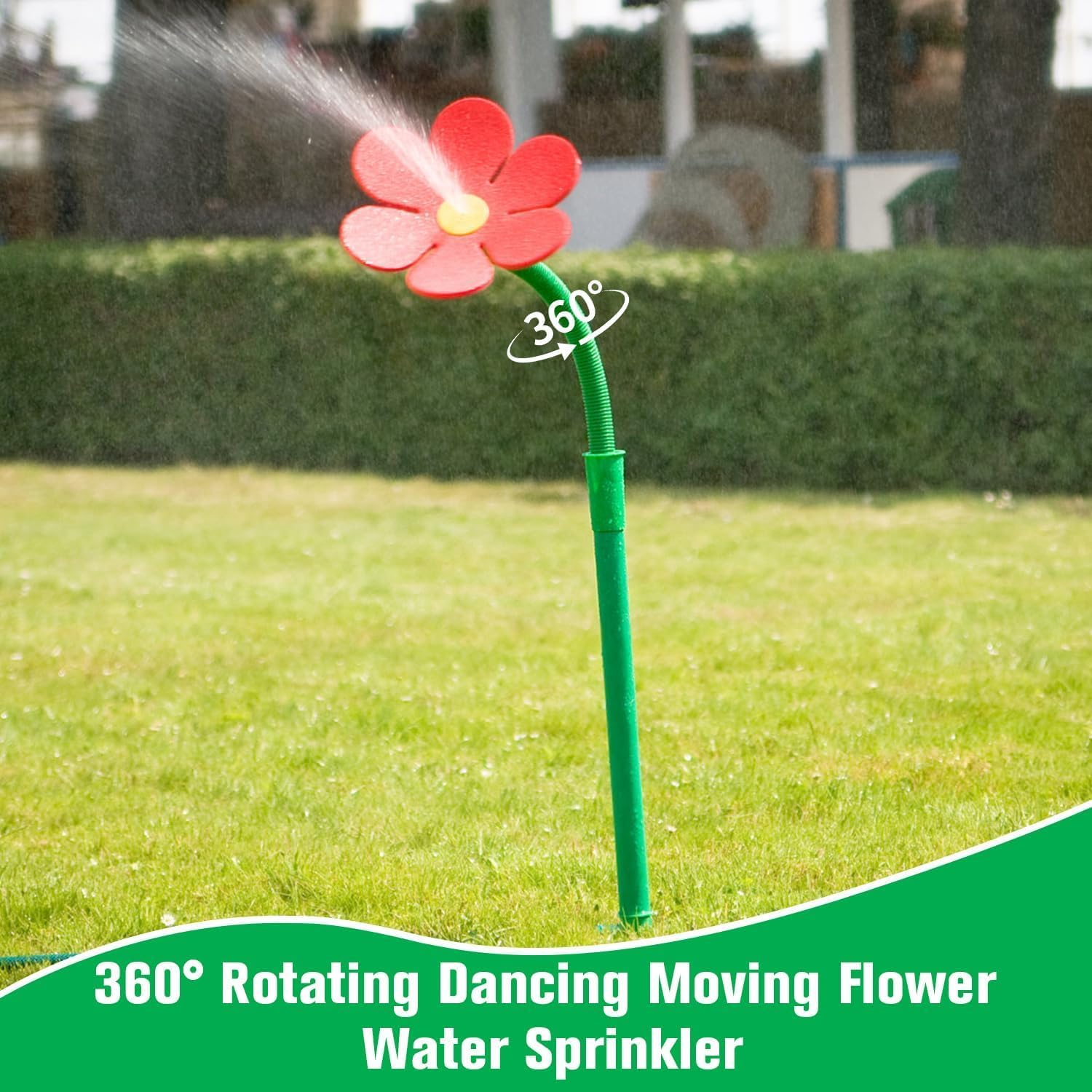 Walquicks Crazy Daisy Shake Head Sprinkler - 360&deg; Rotating Dancing Flower Water Sprinkler for Lawn, Garden & Yard, Fun Outdoor Water Sprayer for Summer Play - Yellow image number 6